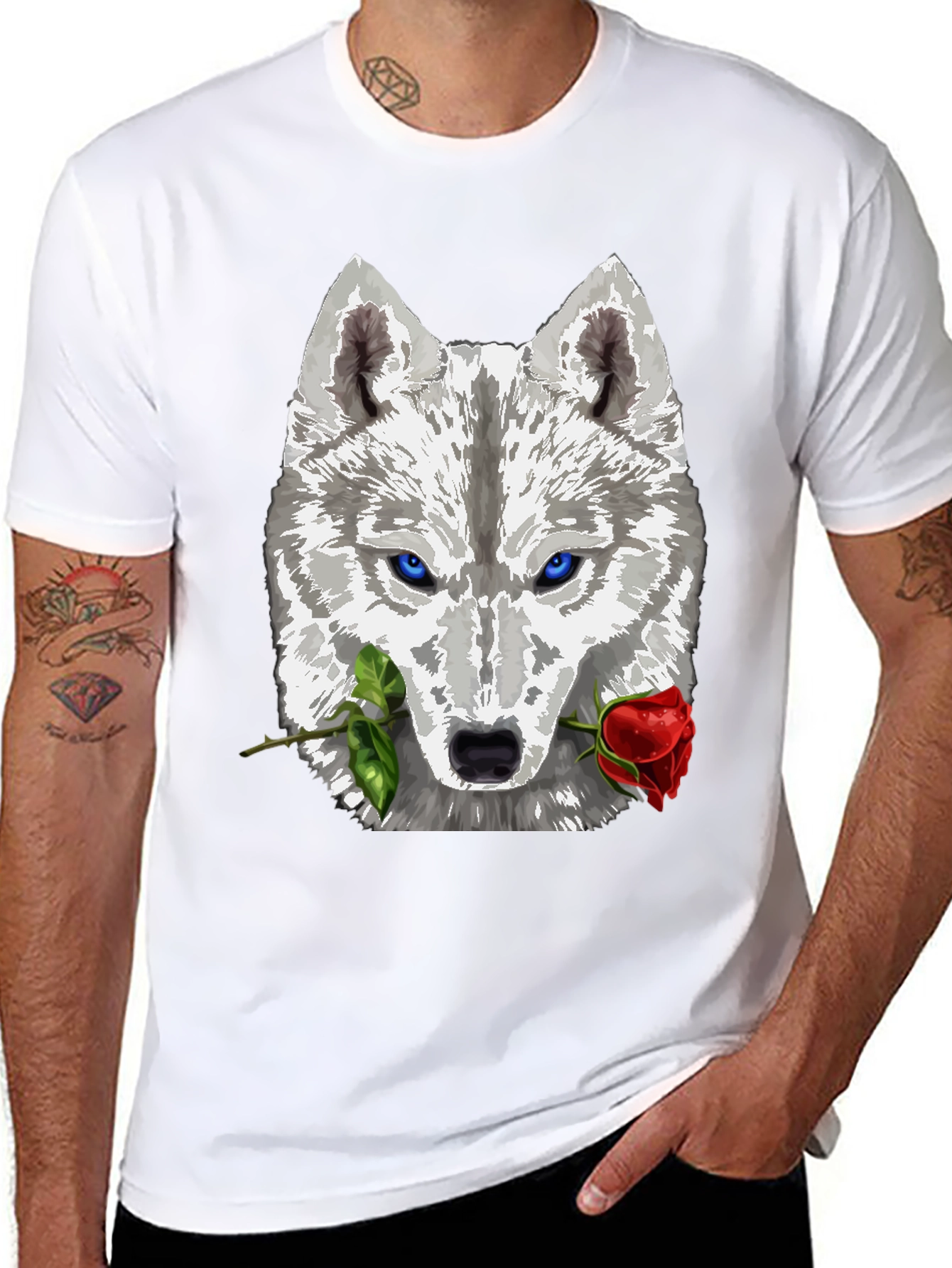 Wolf and Rose Graphic T-Shirt