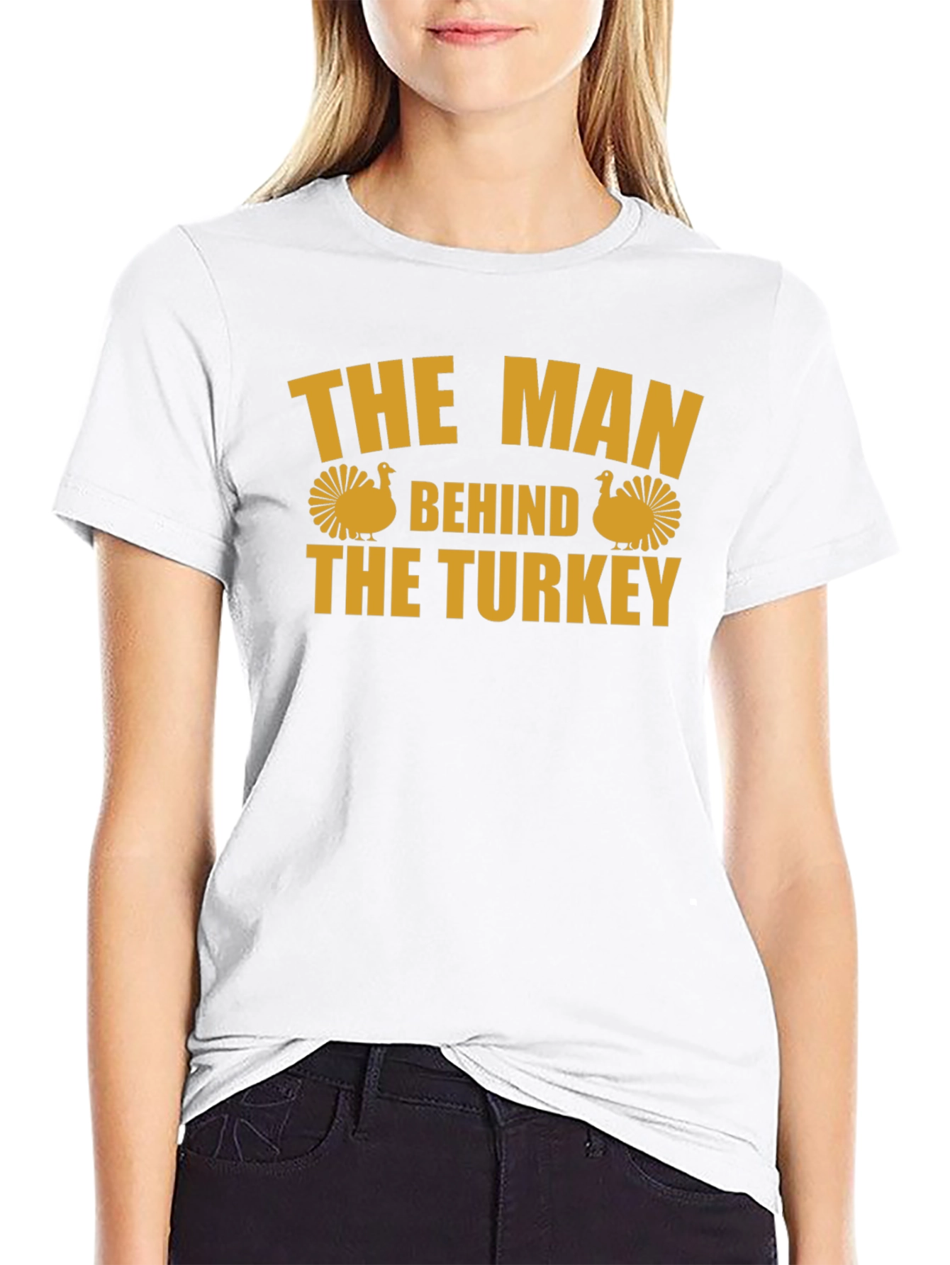 The Man Behind the Turkey T-Shirt - Thanksgiving Fun