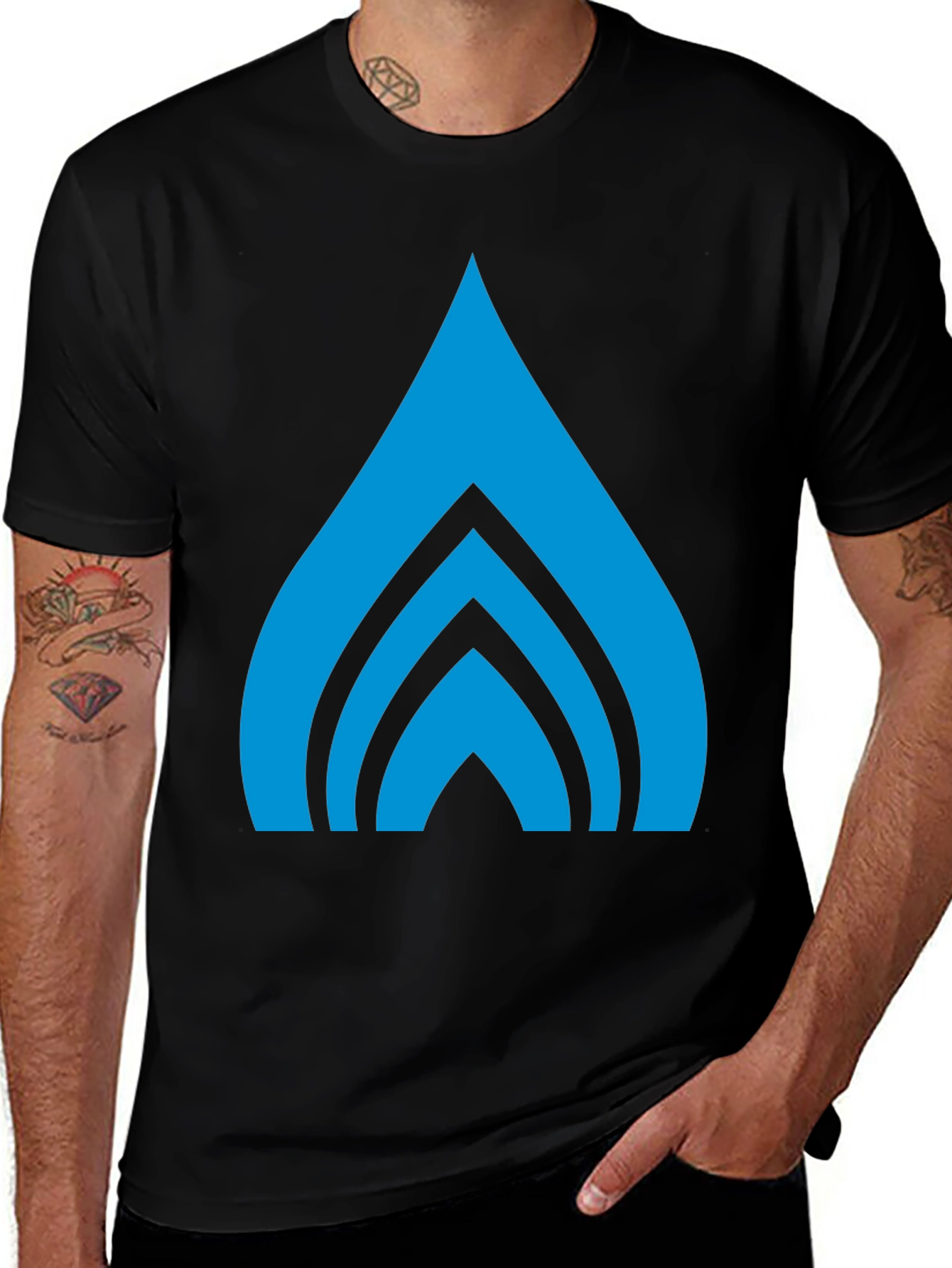 Abstract Graphic Tee - Bold Blue Design