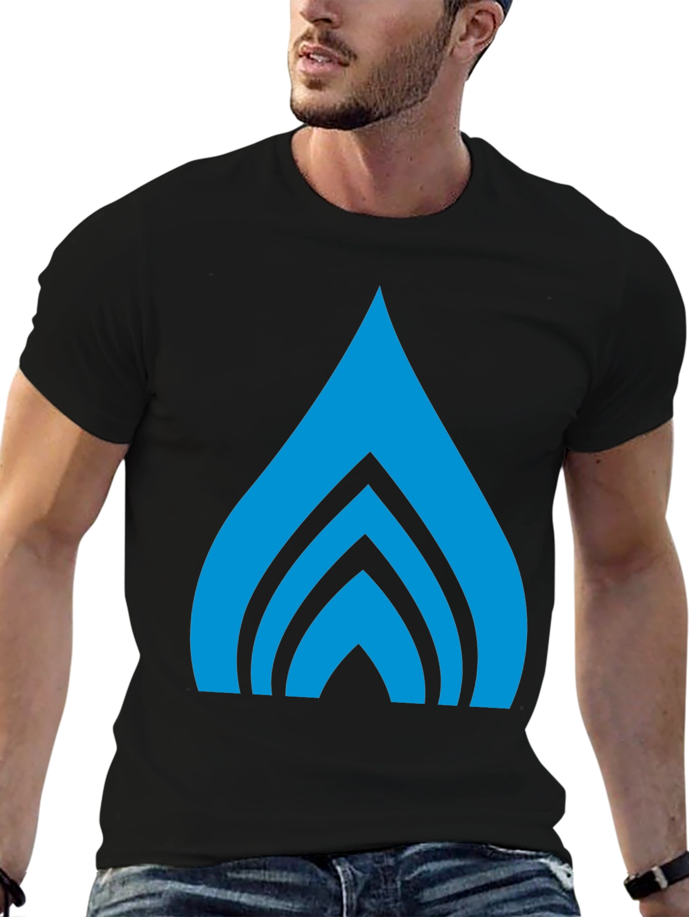 Abstract Graphic Tee - Bold Blue Design