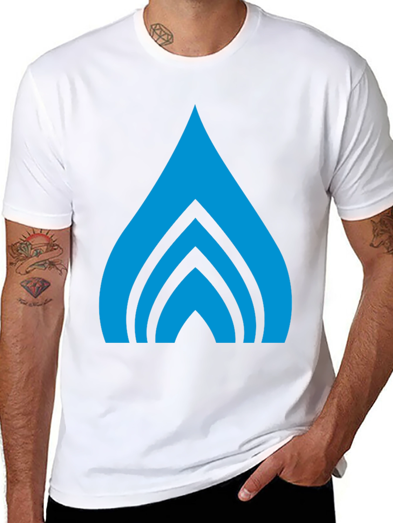 Abstract Graphic Tee - Bold Blue Design