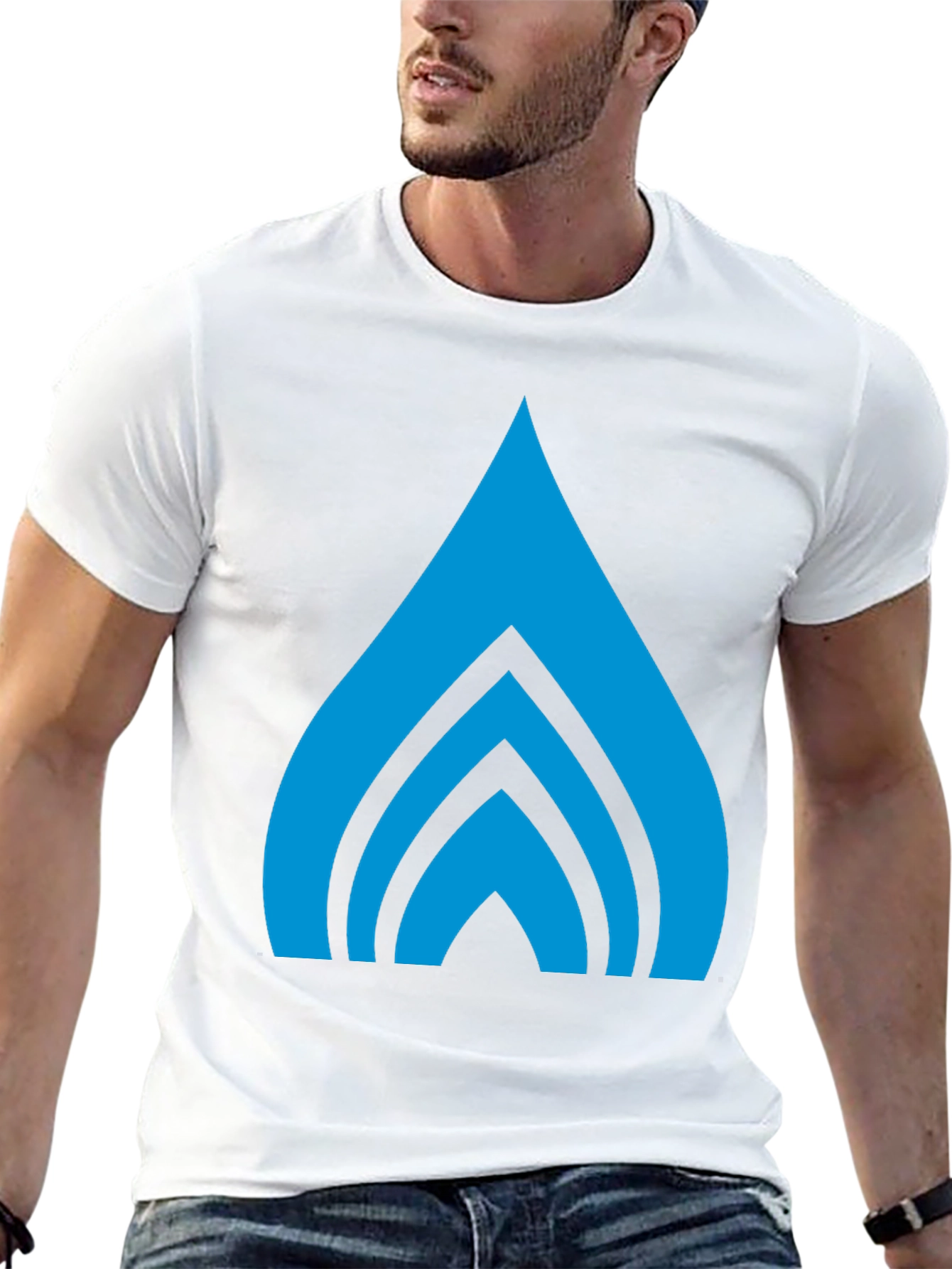 Abstract Graphic Tee - Bold Blue Design