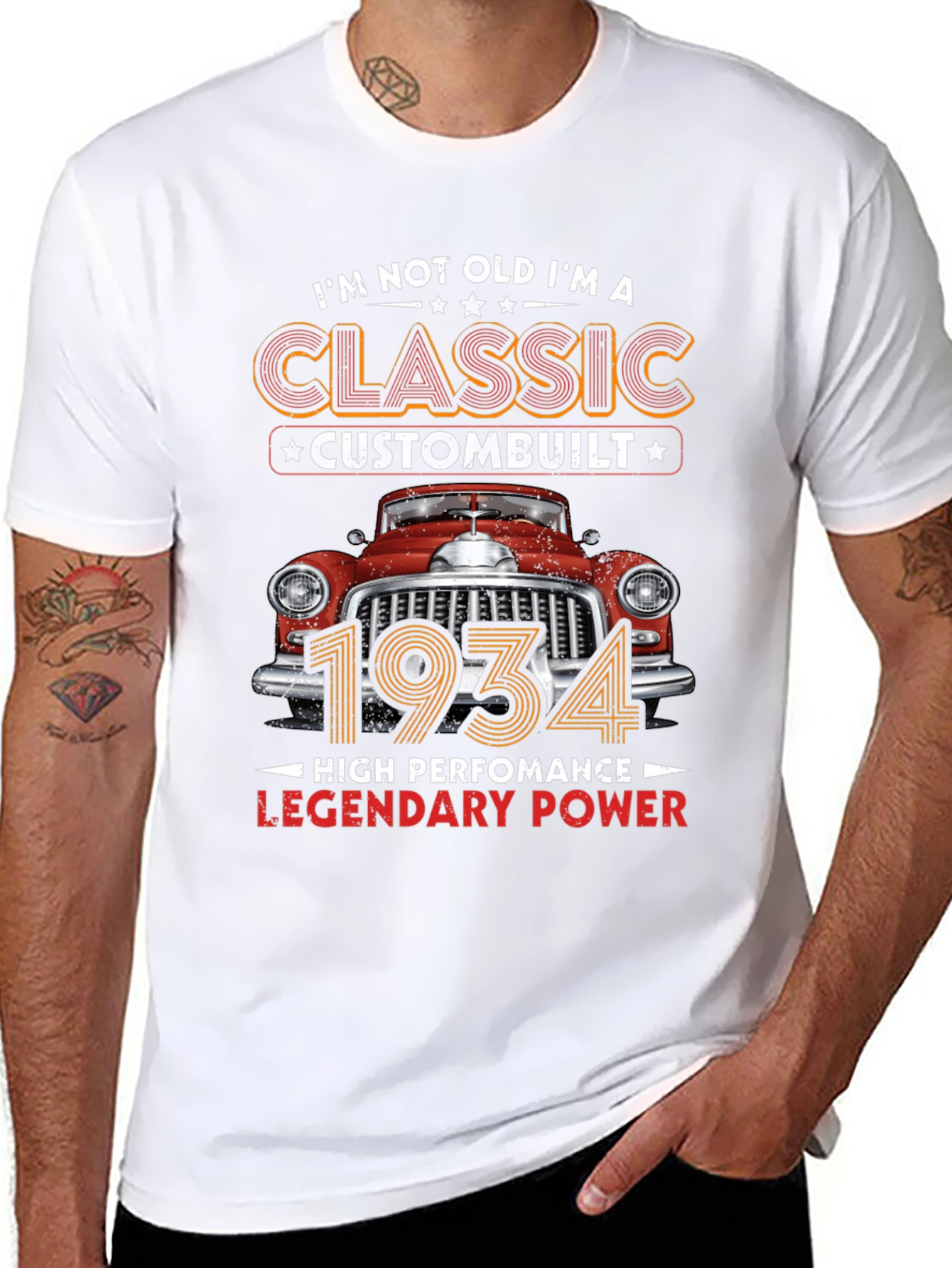 Classic 1934 Custombuilt Mens Black T-Shirt