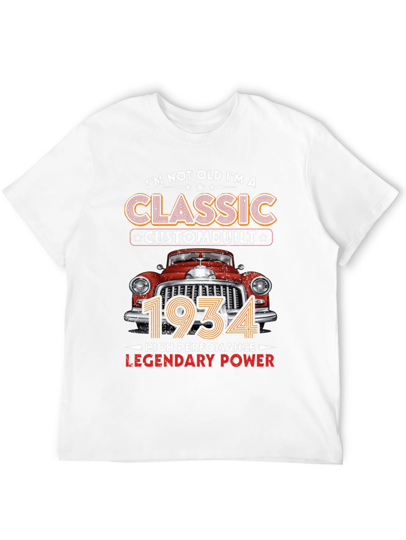 Classic 1934 Custombuilt Mens Black T-Shirt