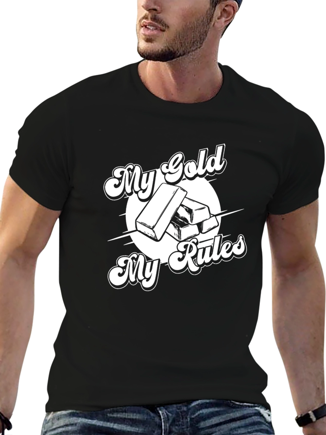 My Gold My Rules Black Graphic T-Shirt