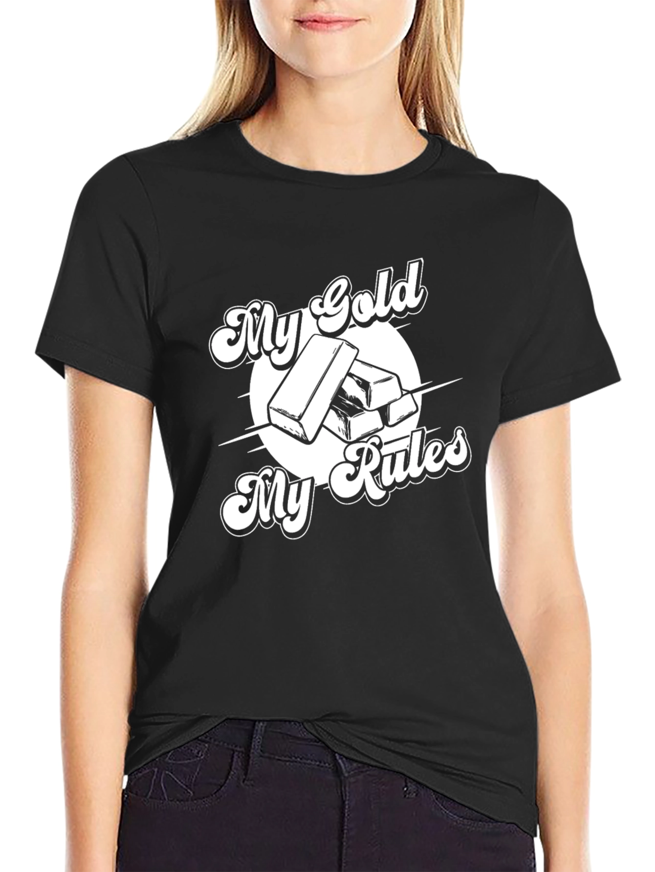 My Gold My Rules Black Graphic T-Shirt