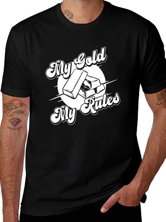 My Gold My Rules Black Graphic T-Shirt