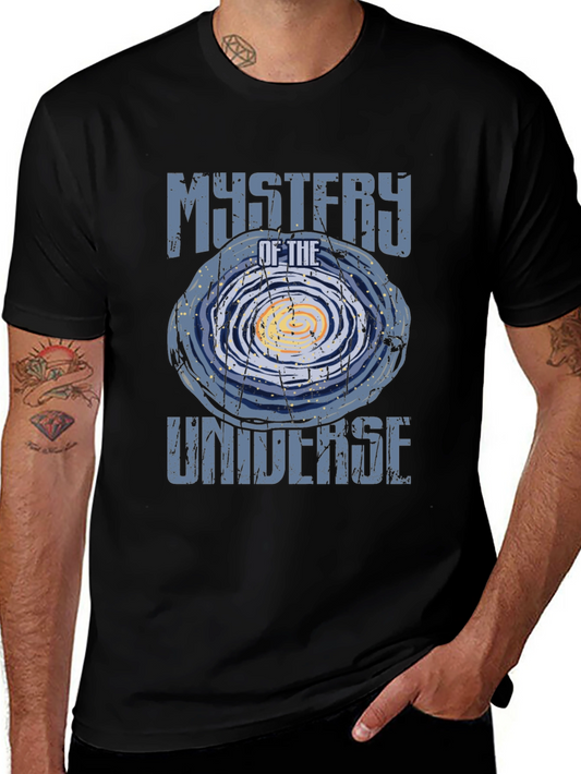 Mystery of the Universe Graphic Tee - Casual Black T-Shirt