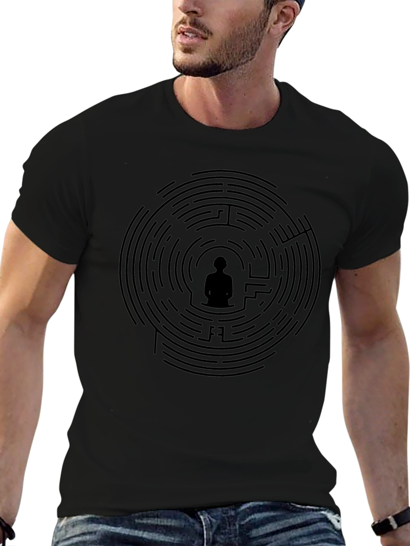 Maze Meditation Black T-Shirt