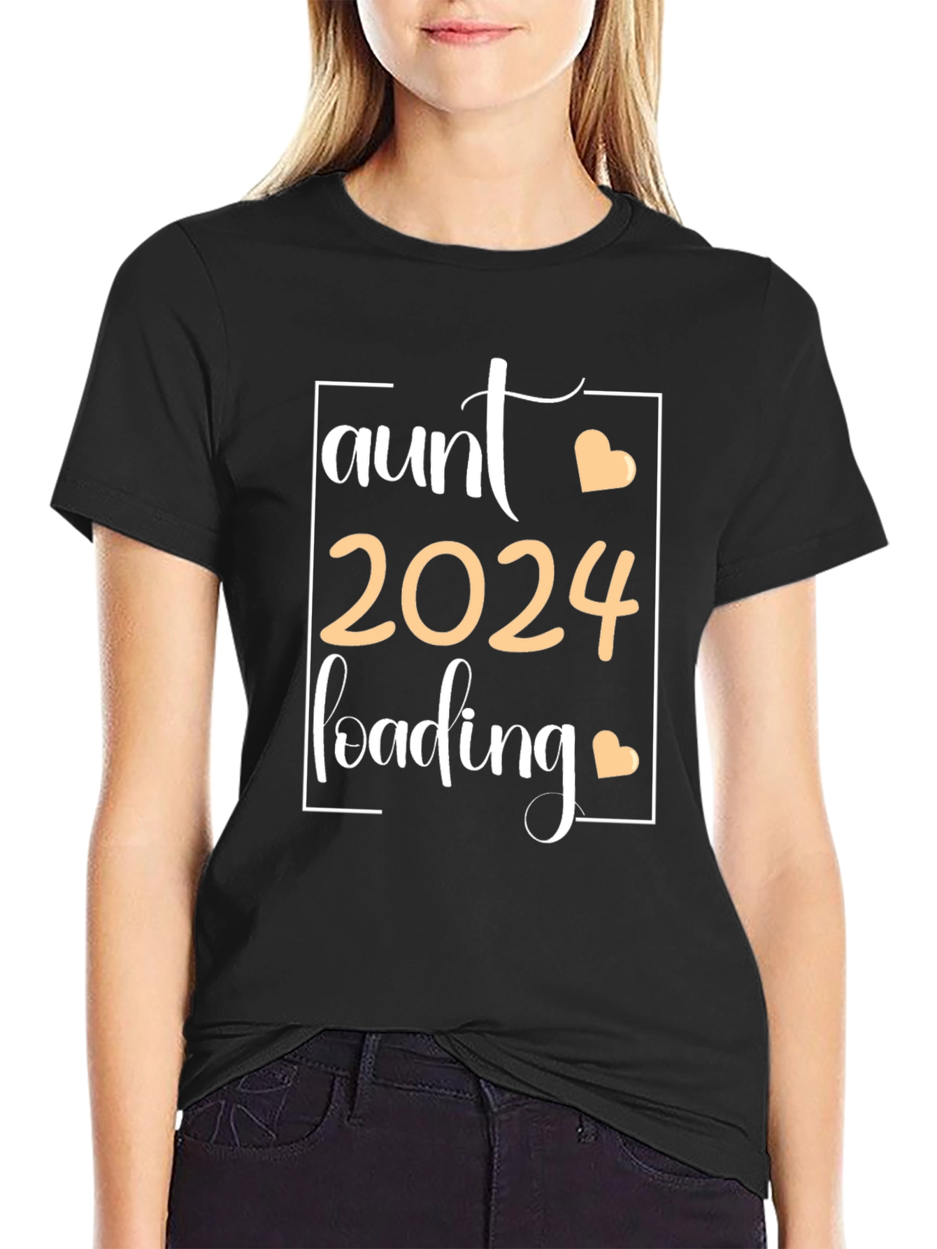 Aunt 2024 Loading T-Shirt - Baby Announcement Tee