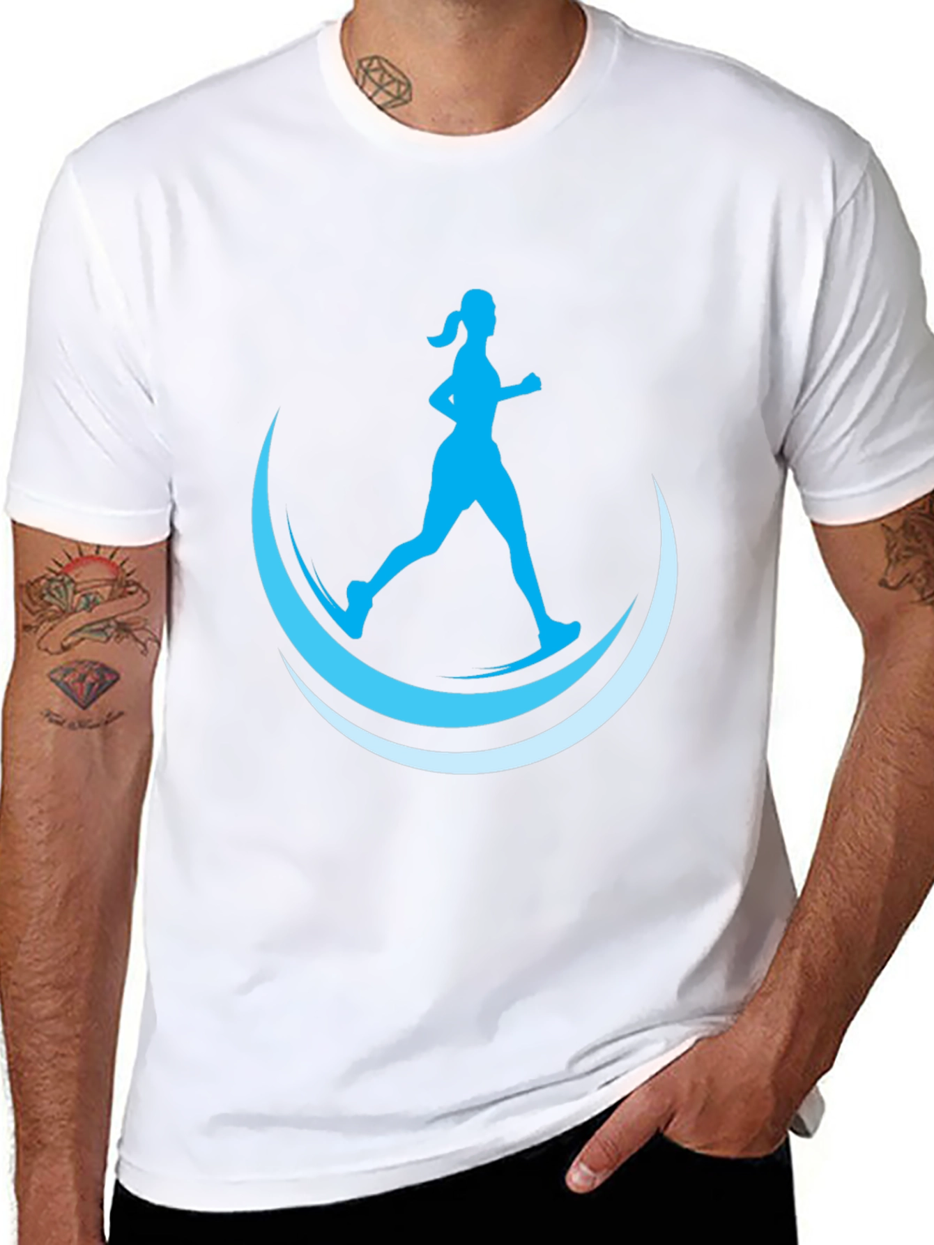 Runners Crescent Graphic Tee - Black