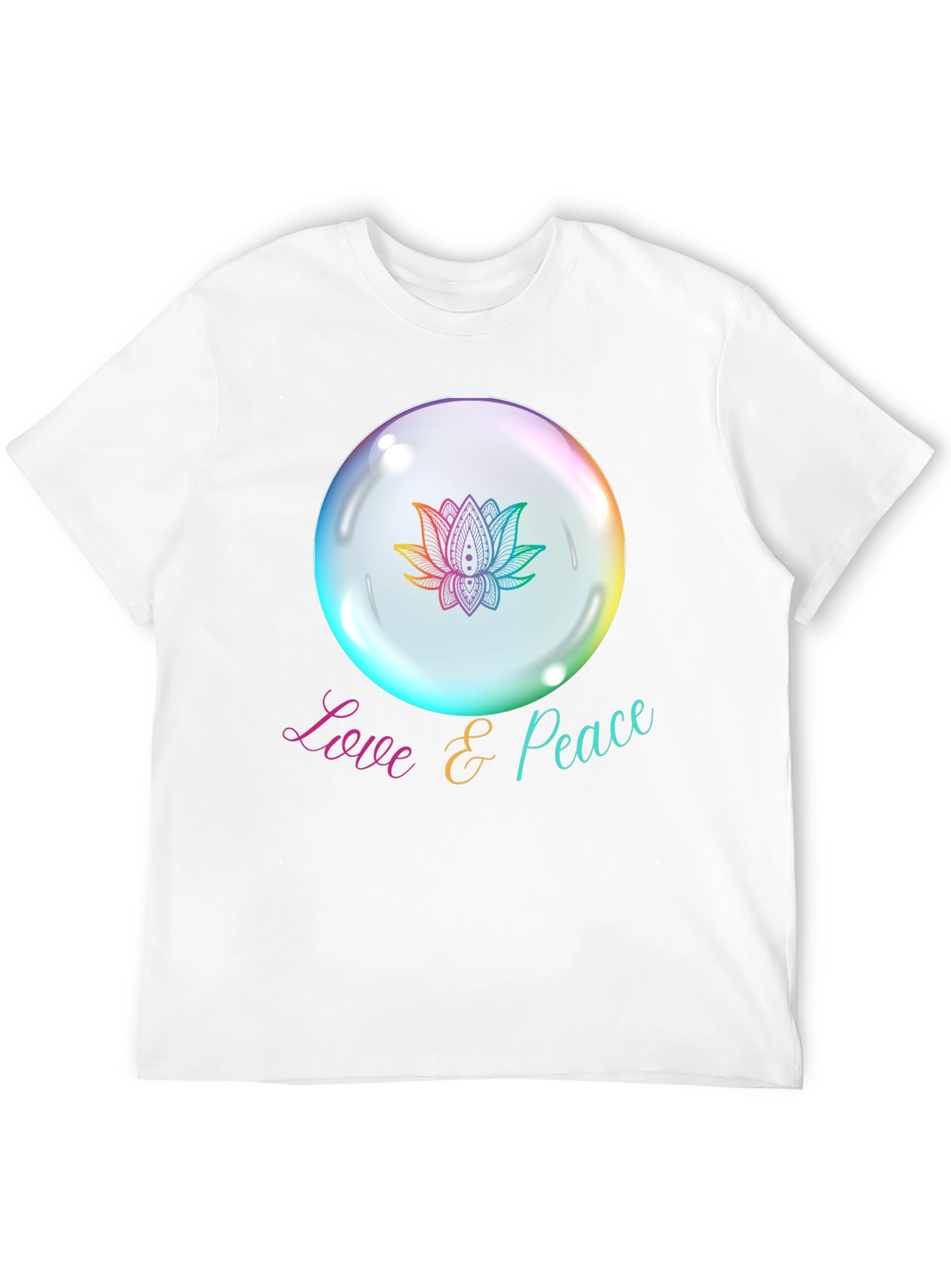 Love & Peace Lotus Bubble Graphic T-Shirt