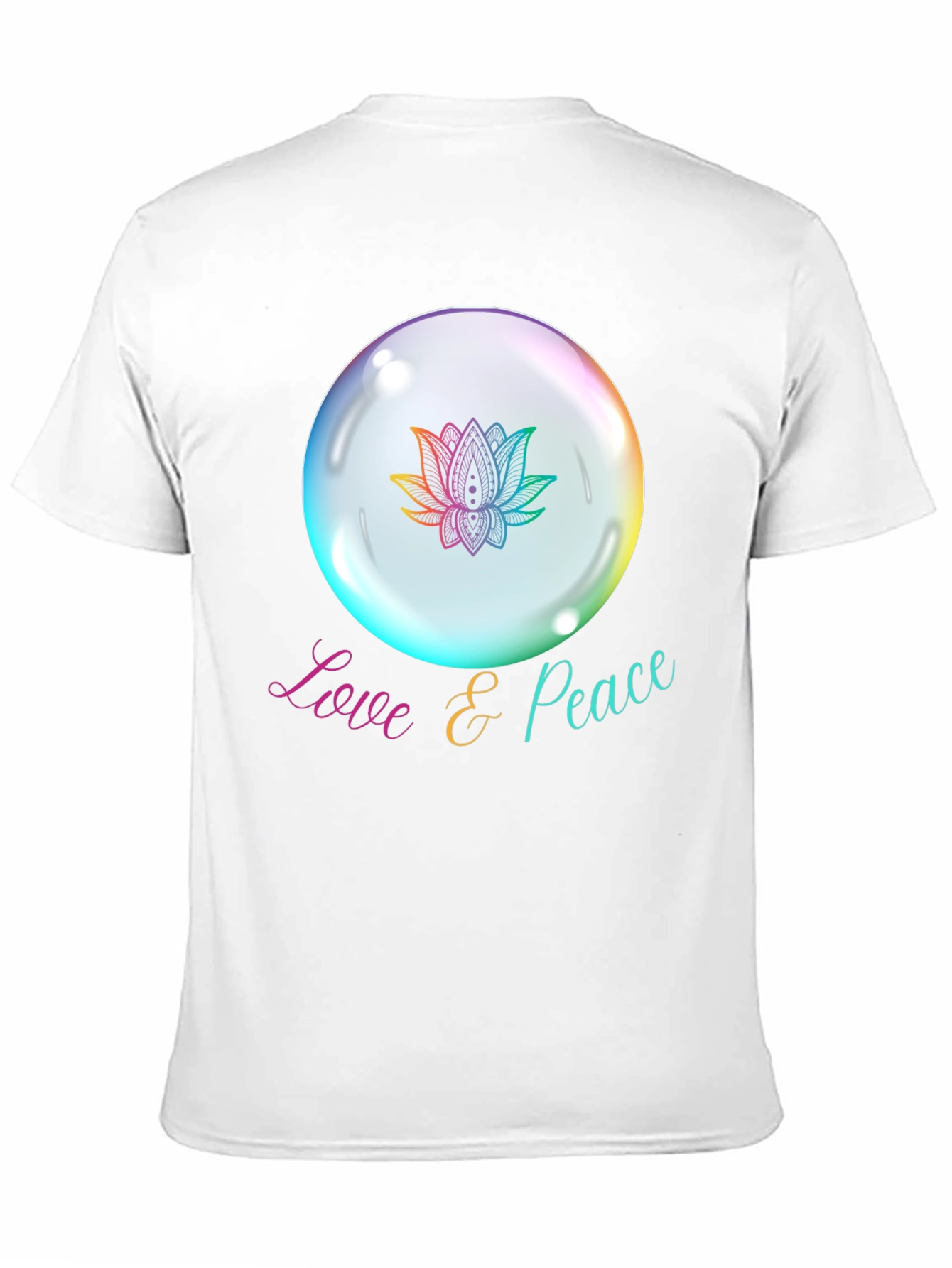 Love & Peace Lotus Bubble Graphic T-Shirt