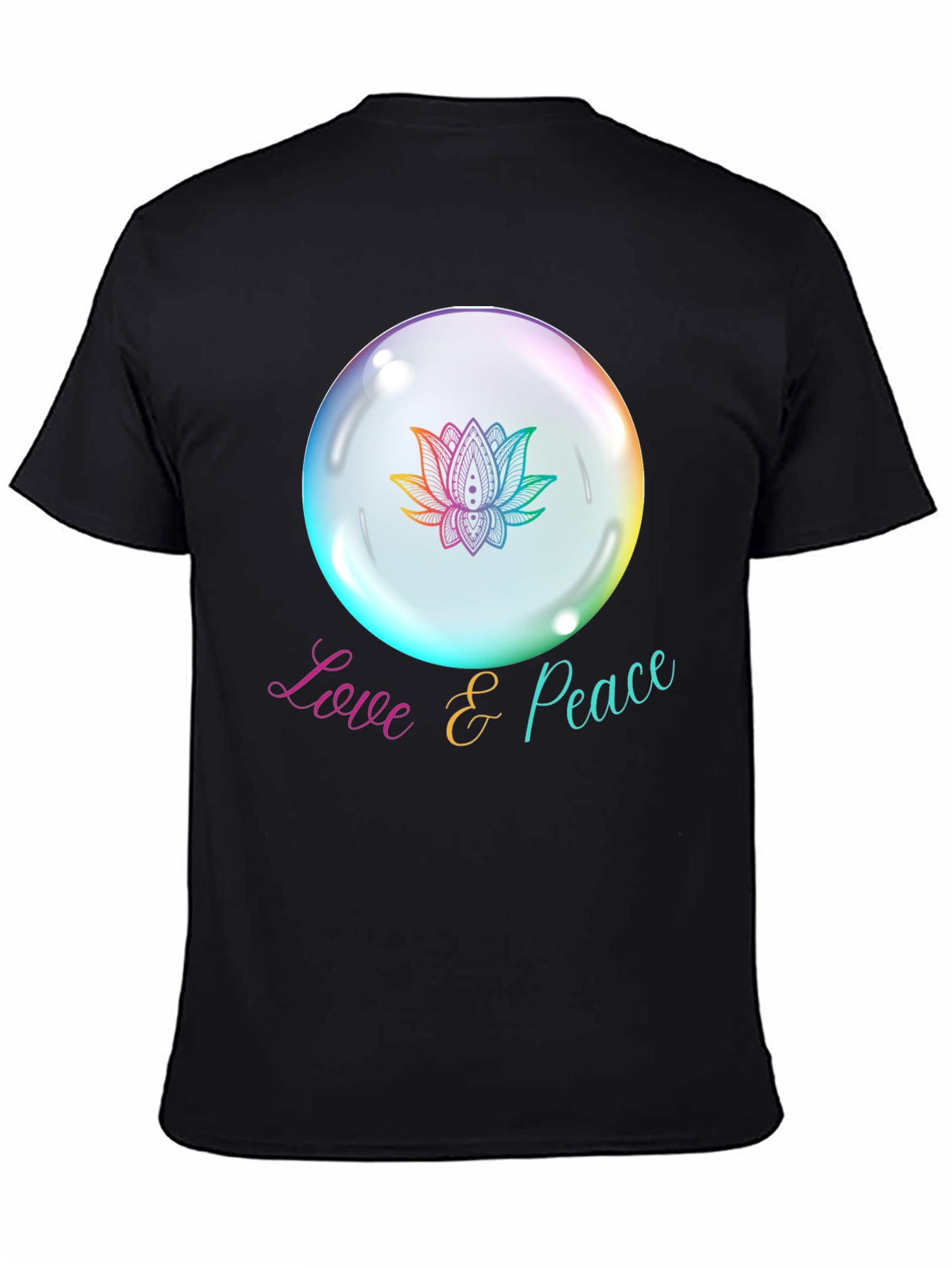 Love & Peace Lotus Bubble Graphic T-Shirt