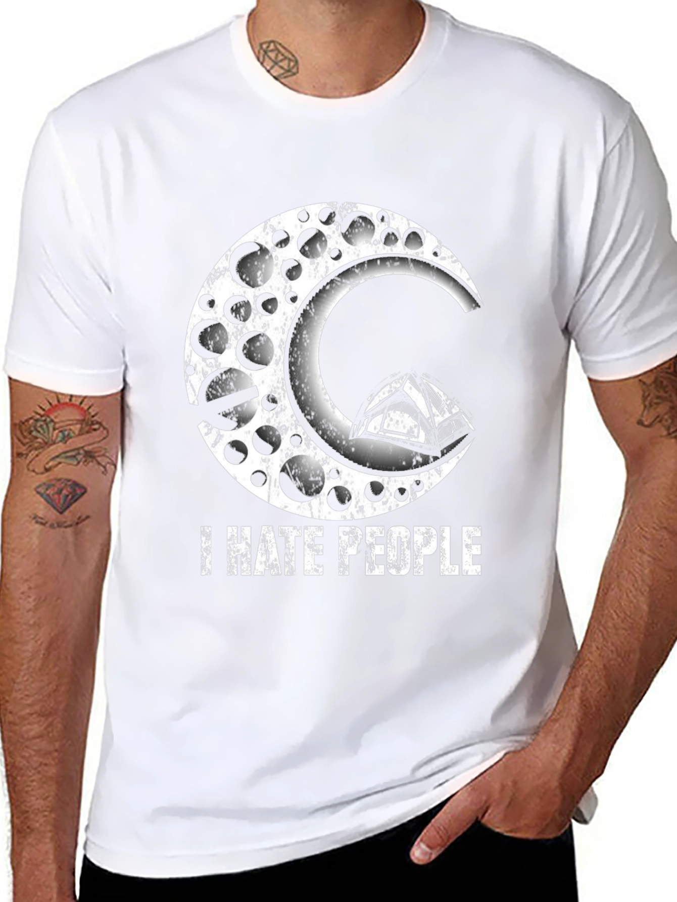 I Hate People Moon & Tent Graphic Tee