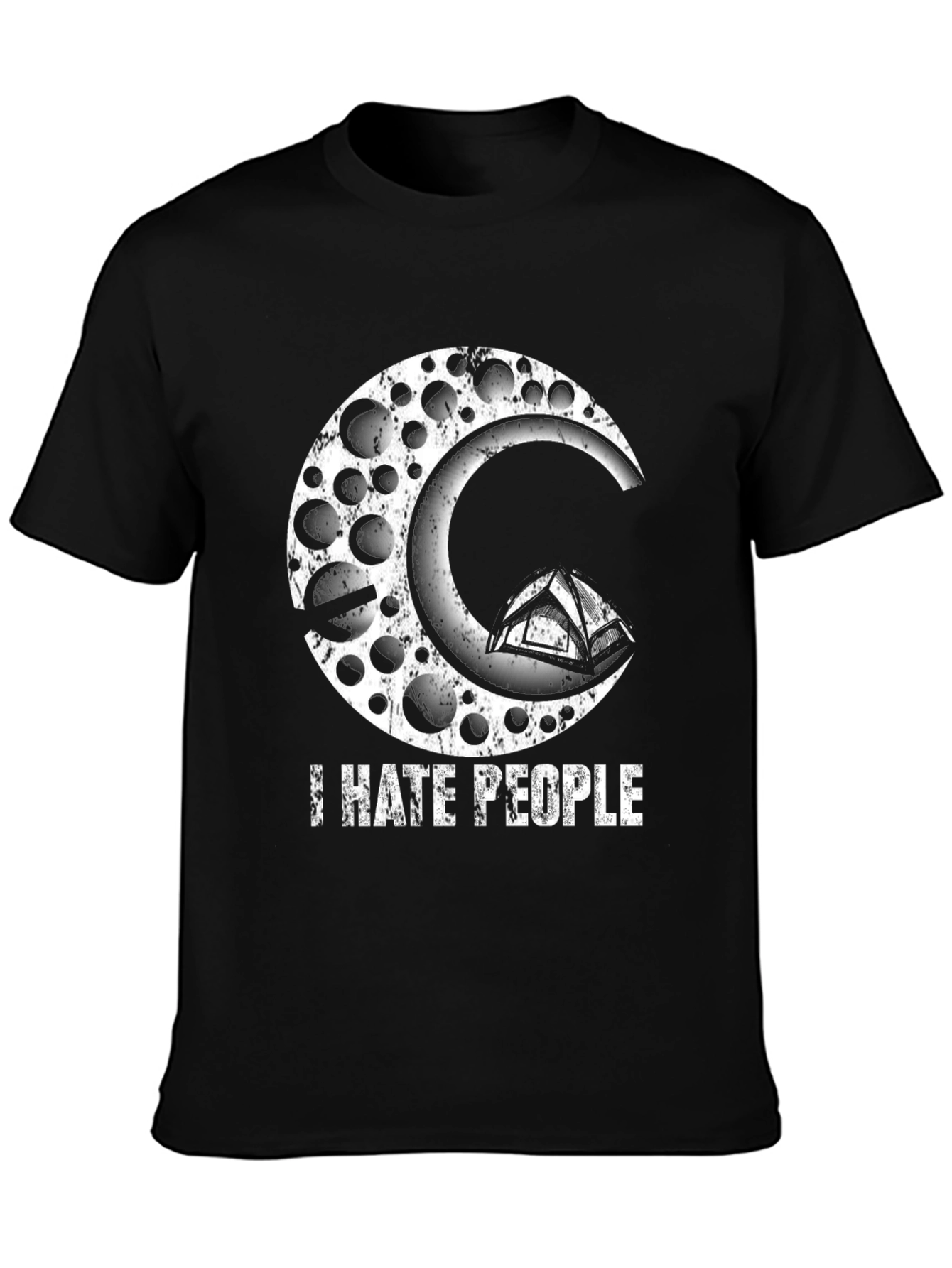 I Hate People Moon & Tent Graphic Tee