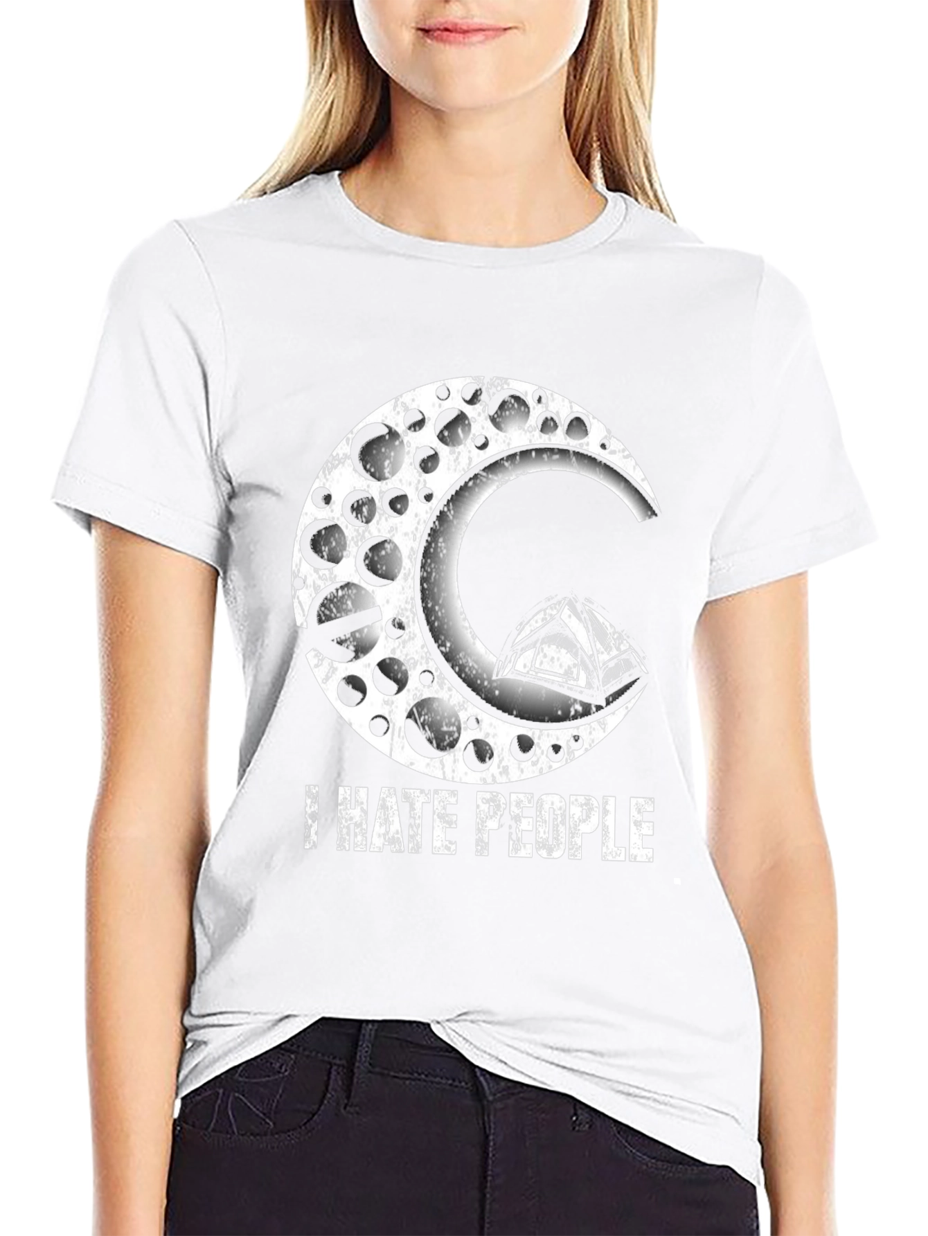I Hate People Moon & Tent Graphic Tee