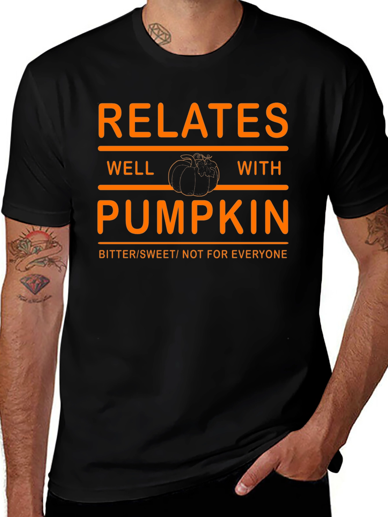 Relates Well With Pumpkin T-Shirt - Bitter Sweet Fall