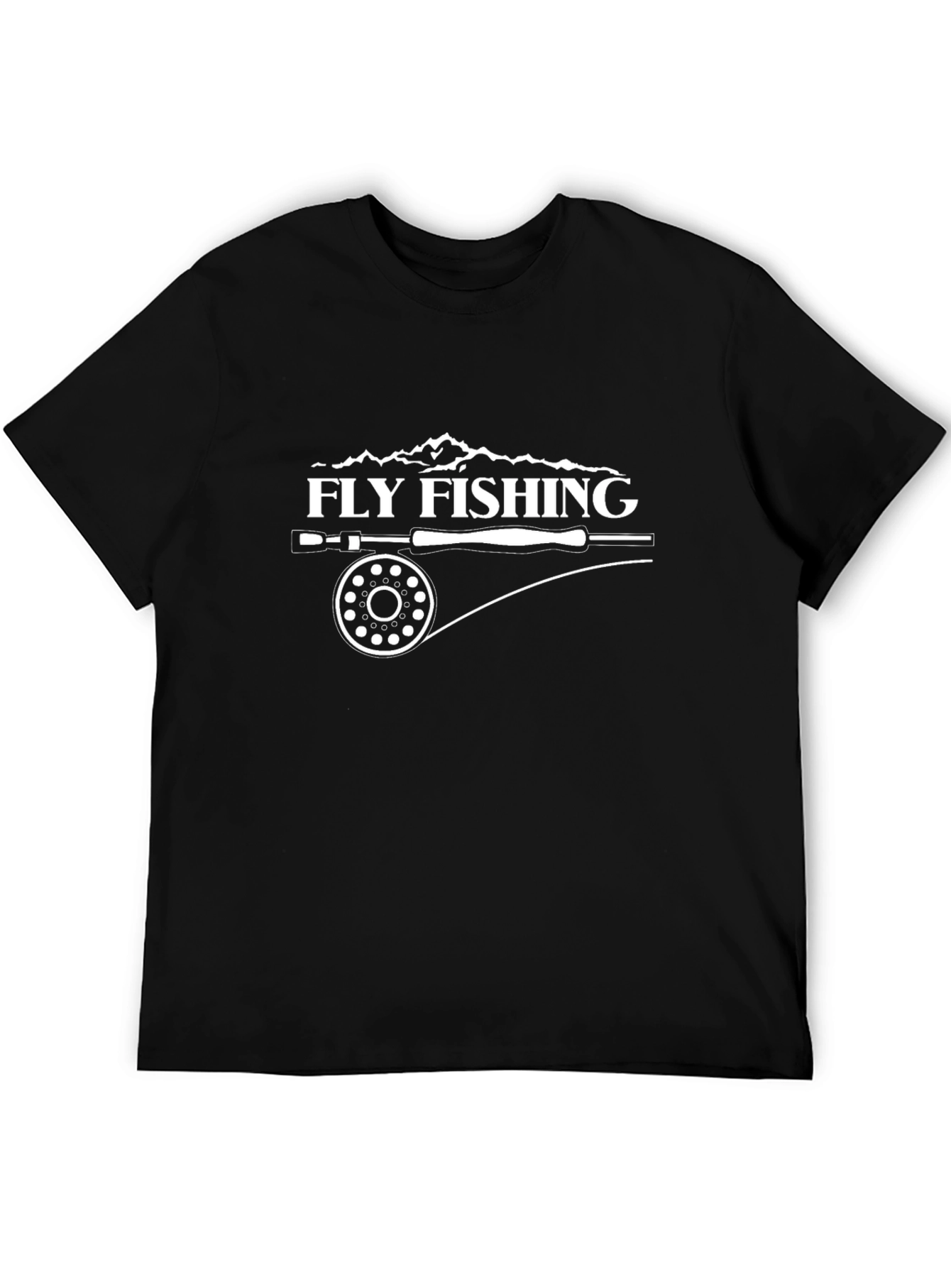 Fly Fishing Graphic Tee - Black Crew Neck