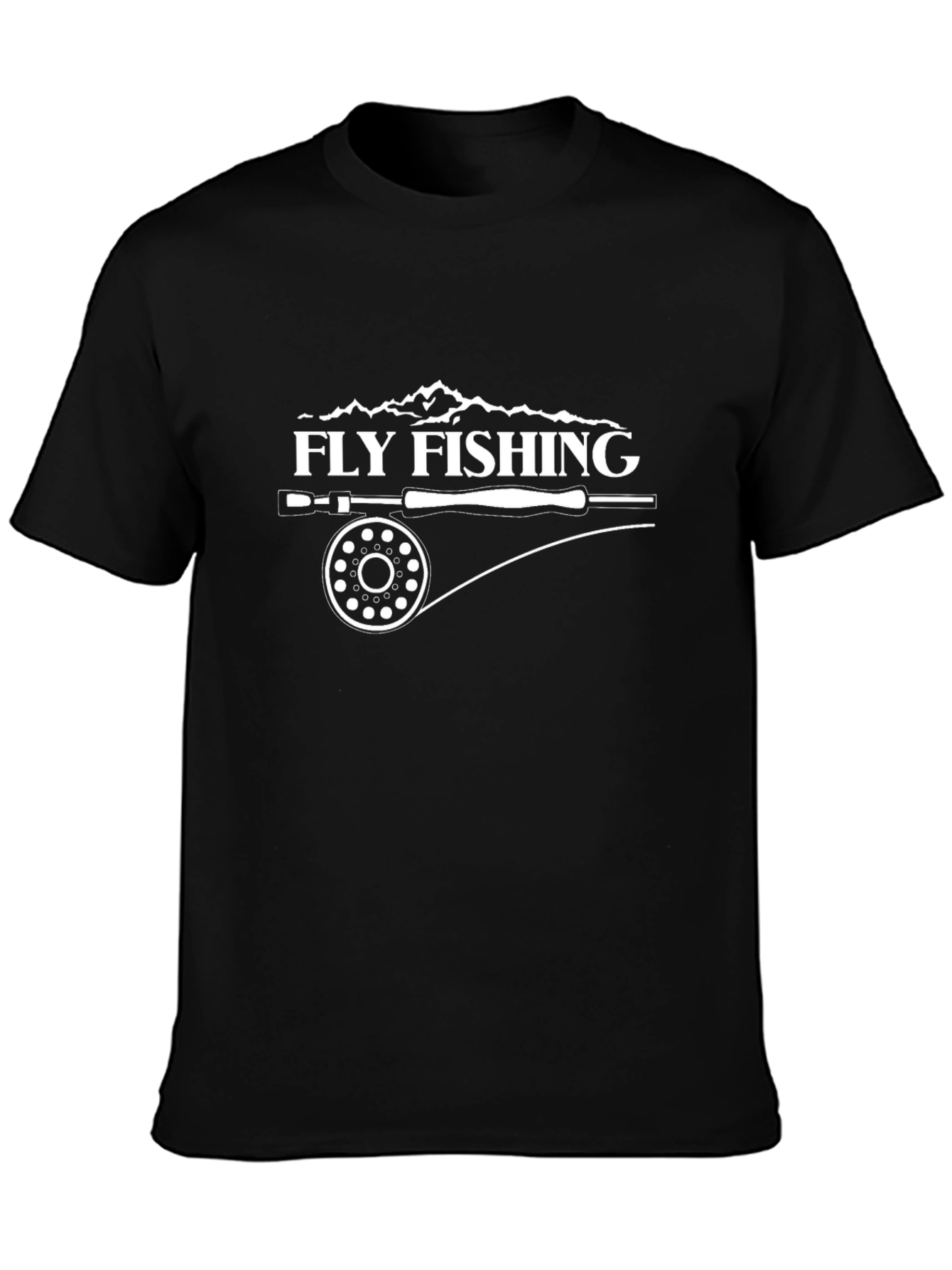 Fly Fishing Graphic Tee - Black Crew Neck