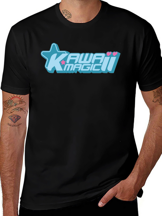 Kawaii Magic Graphic T-Shirt - Black Cotton Tee