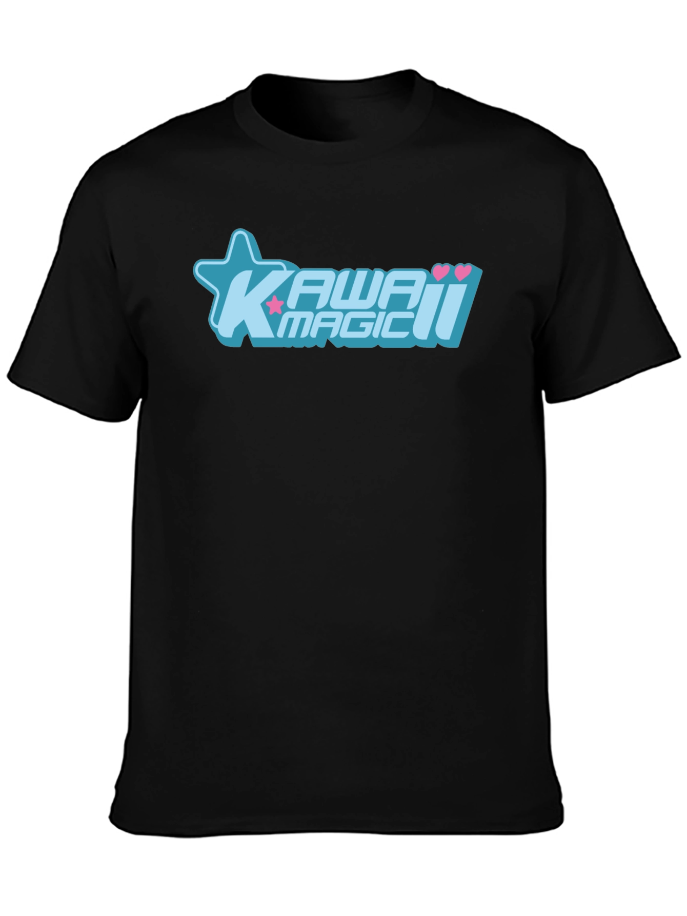 Kawaii Magic Graphic T-Shirt - Black Cotton Tee