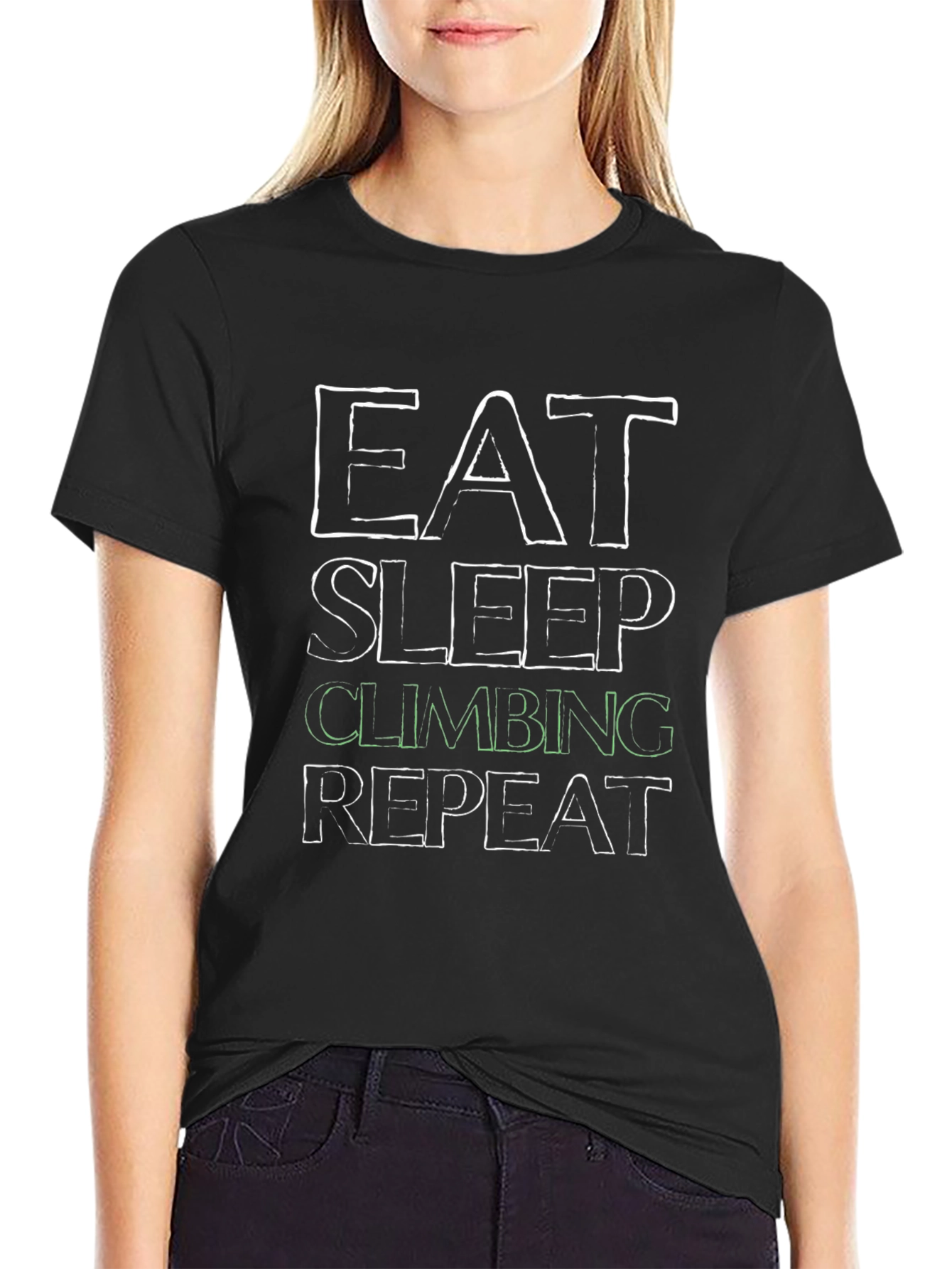 Eat Sleep Climbing Repeat Black T-Shirt