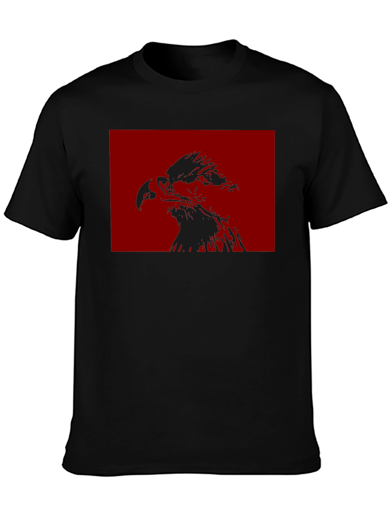Eagle Graphic Tee - Black Cotton Blend Casual Wear