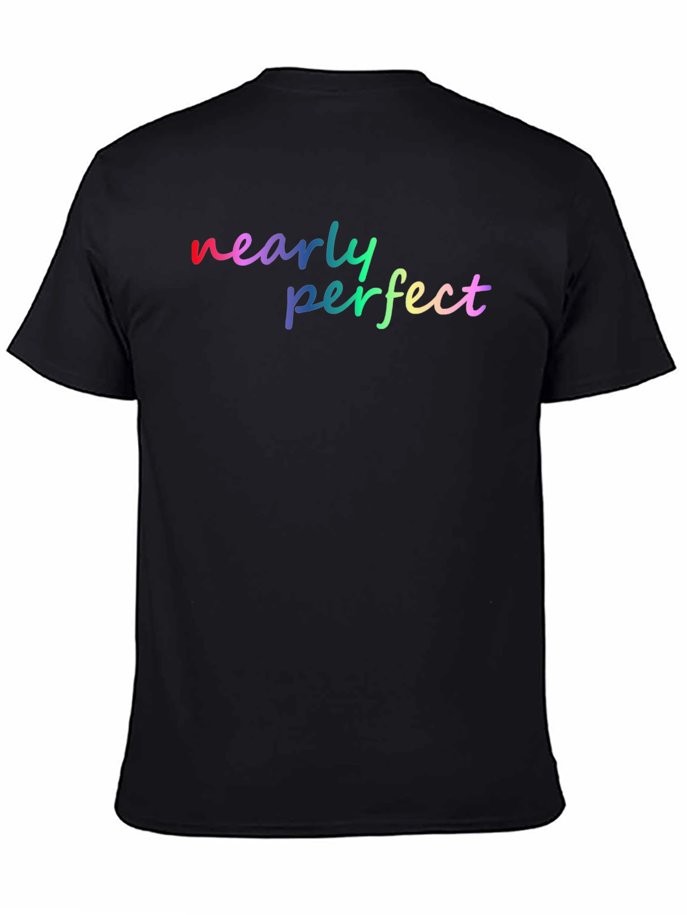 Nearly Perfect Rainbow Graphic Tee - Soft Black Shirt