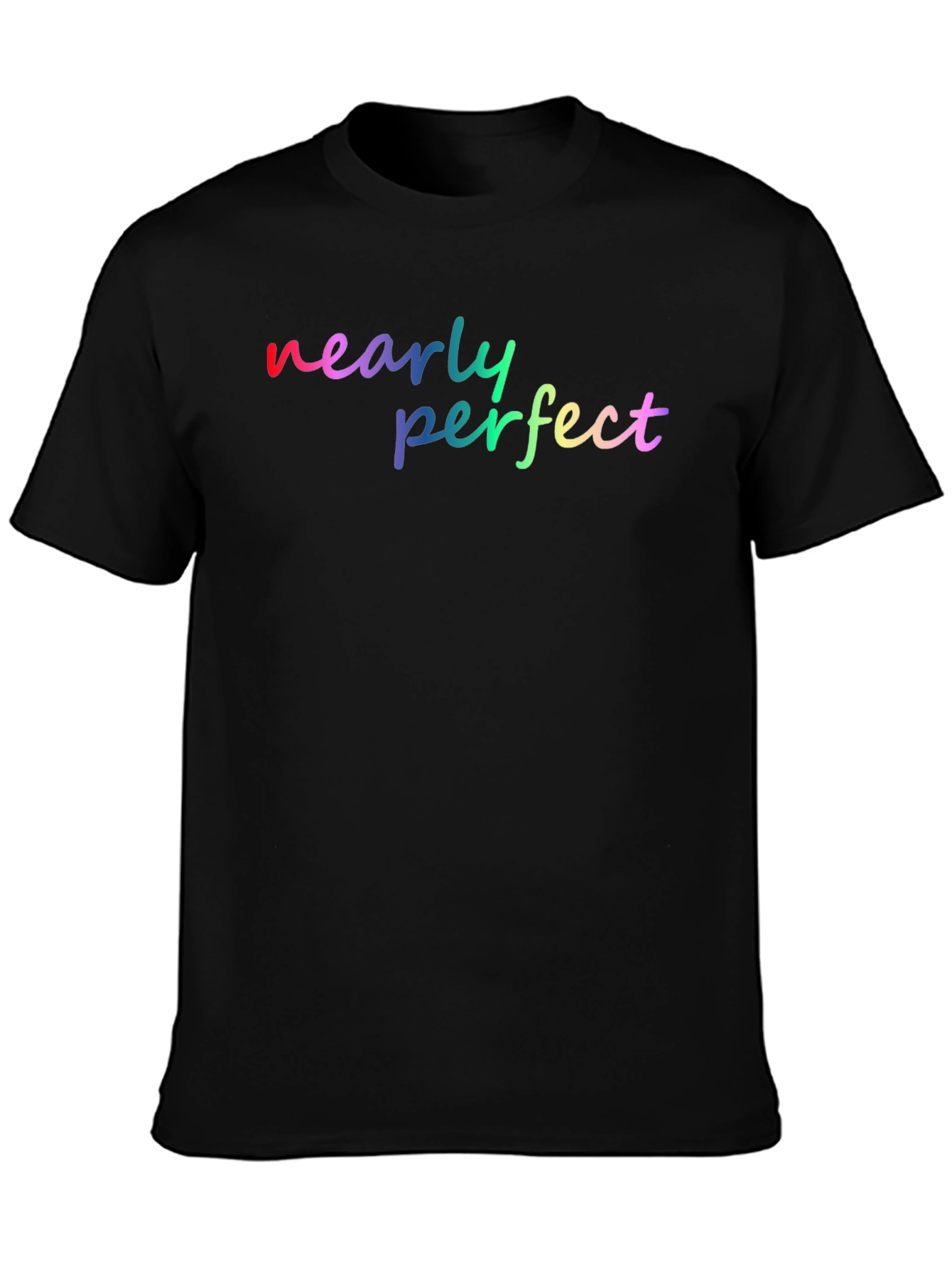 Nearly Perfect Rainbow Graphic Tee - Soft Black Shirt