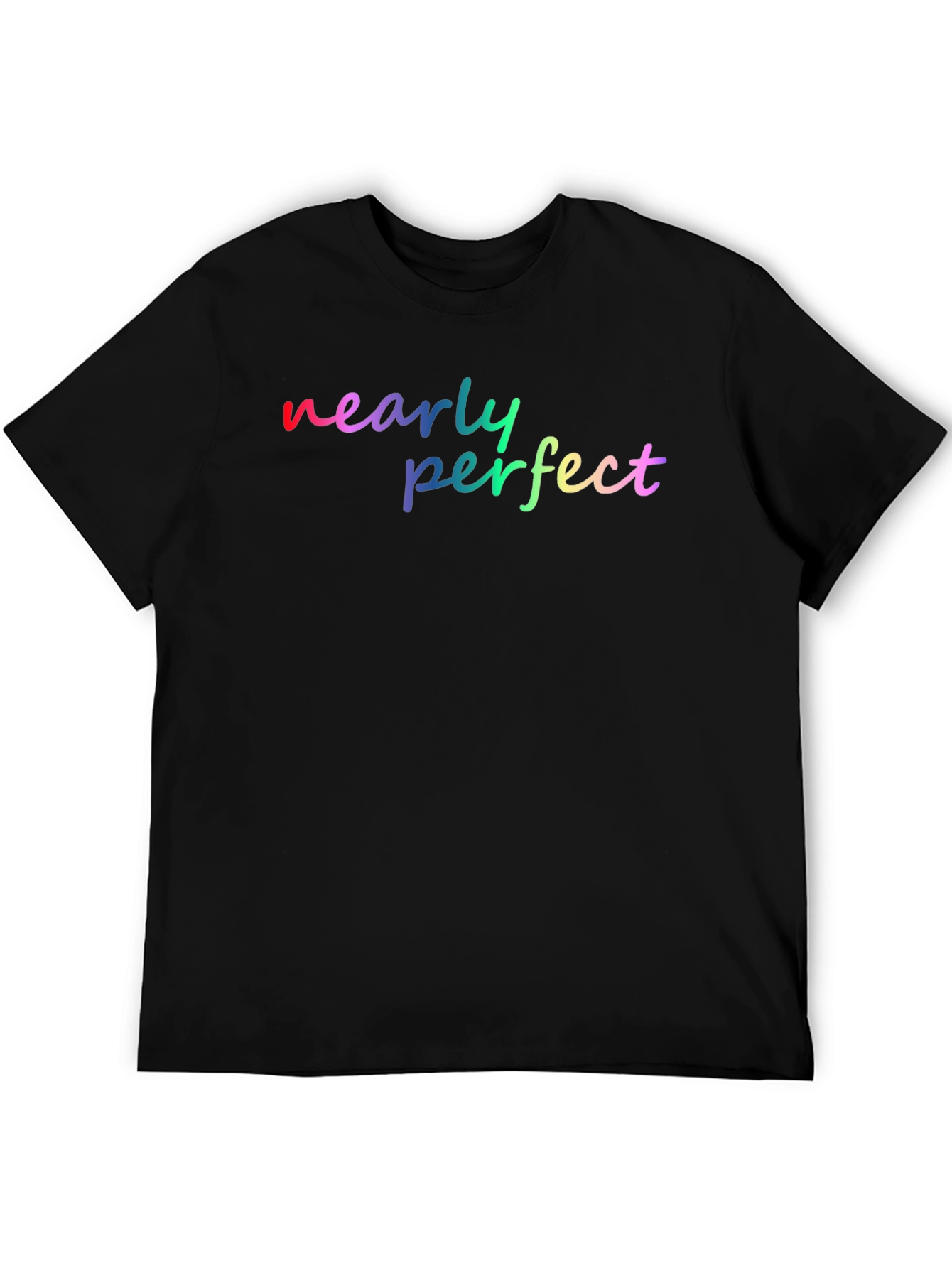 Nearly Perfect Rainbow Graphic Tee - Soft Black Shirt
