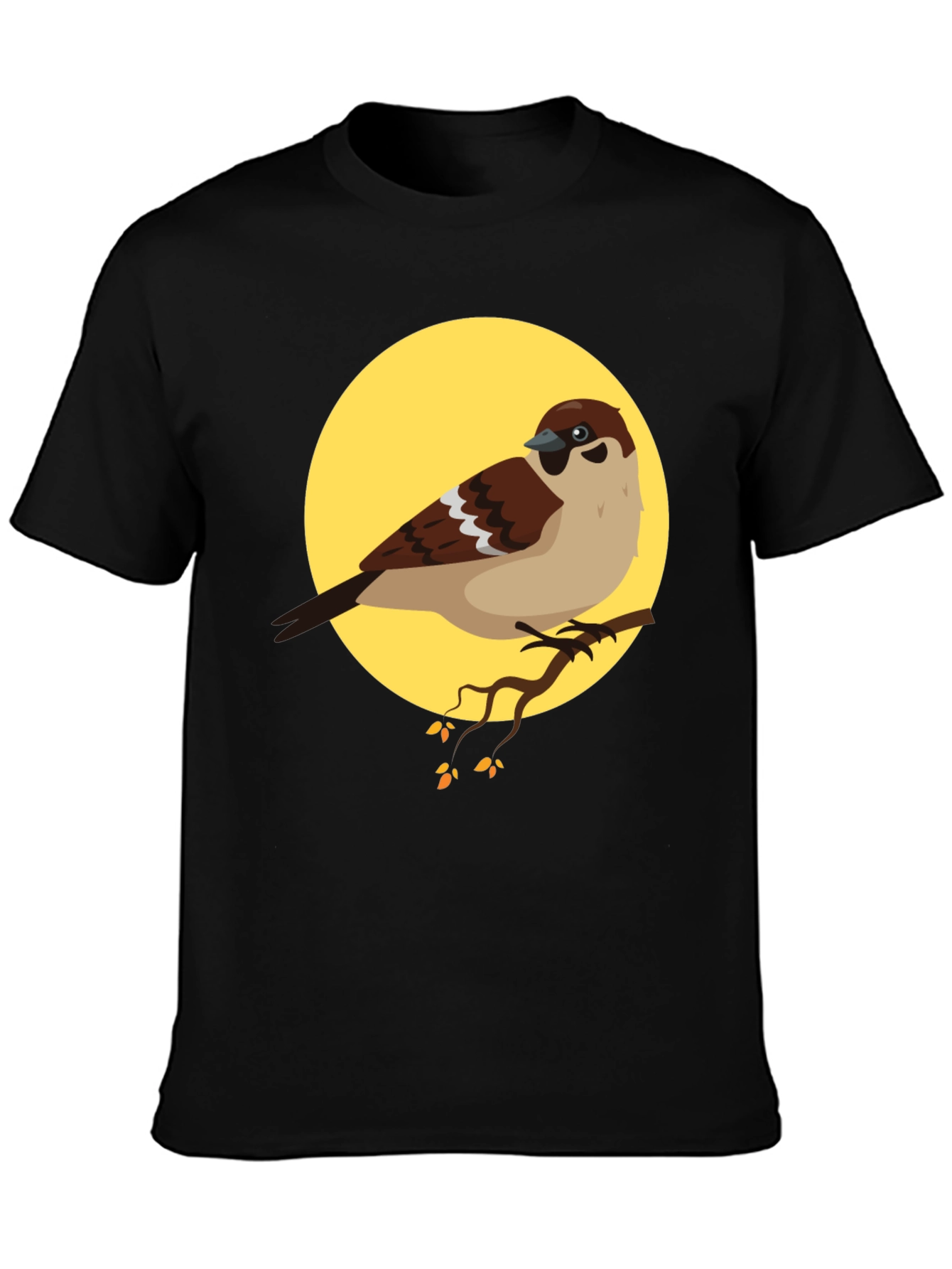 Sparrow Graphic Tee - Nature Lovers Black T-Shirt