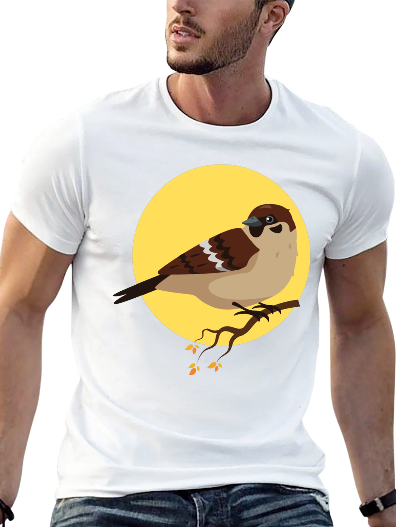 Sparrow Graphic Tee - Nature Lovers Black T-Shirt