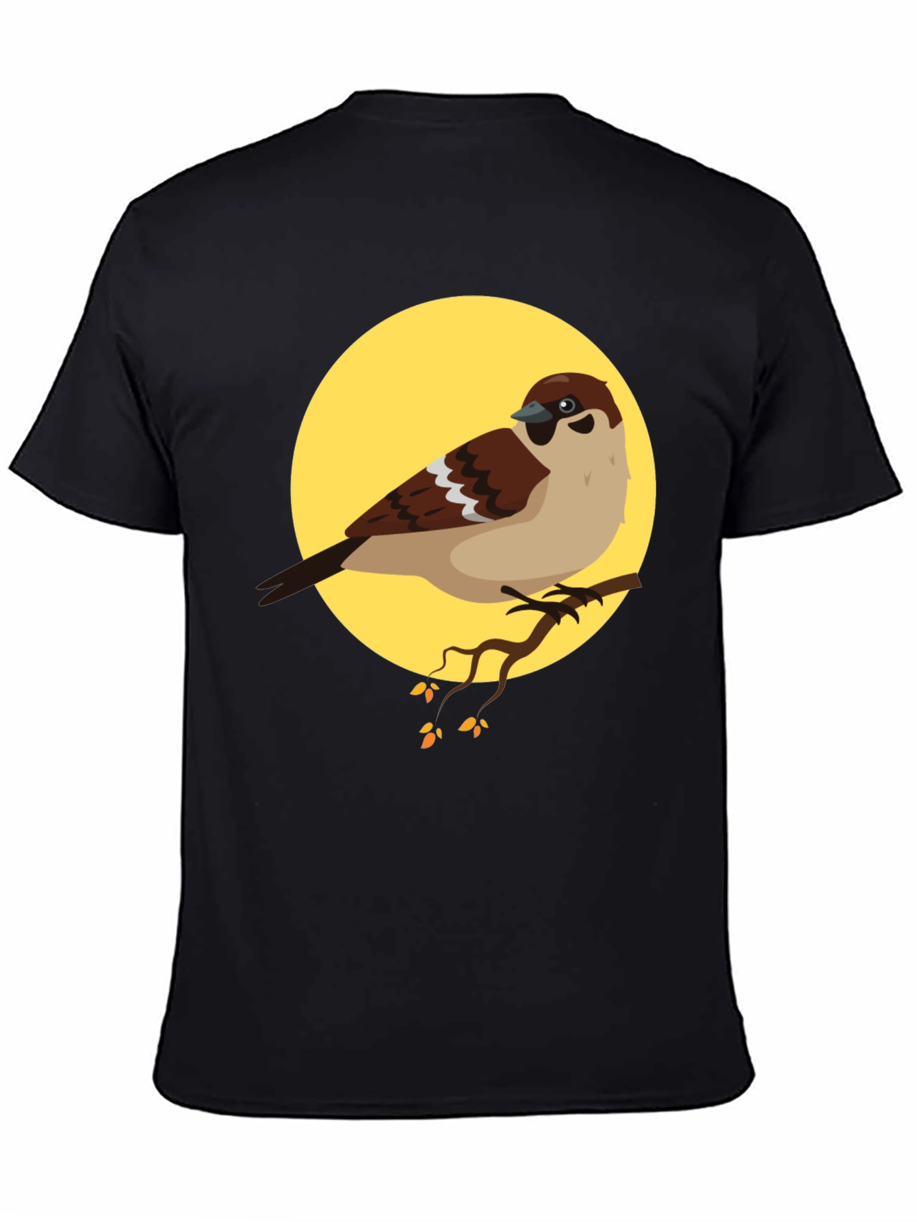 Sparrow Graphic Tee - Nature Lovers Black T-Shirt