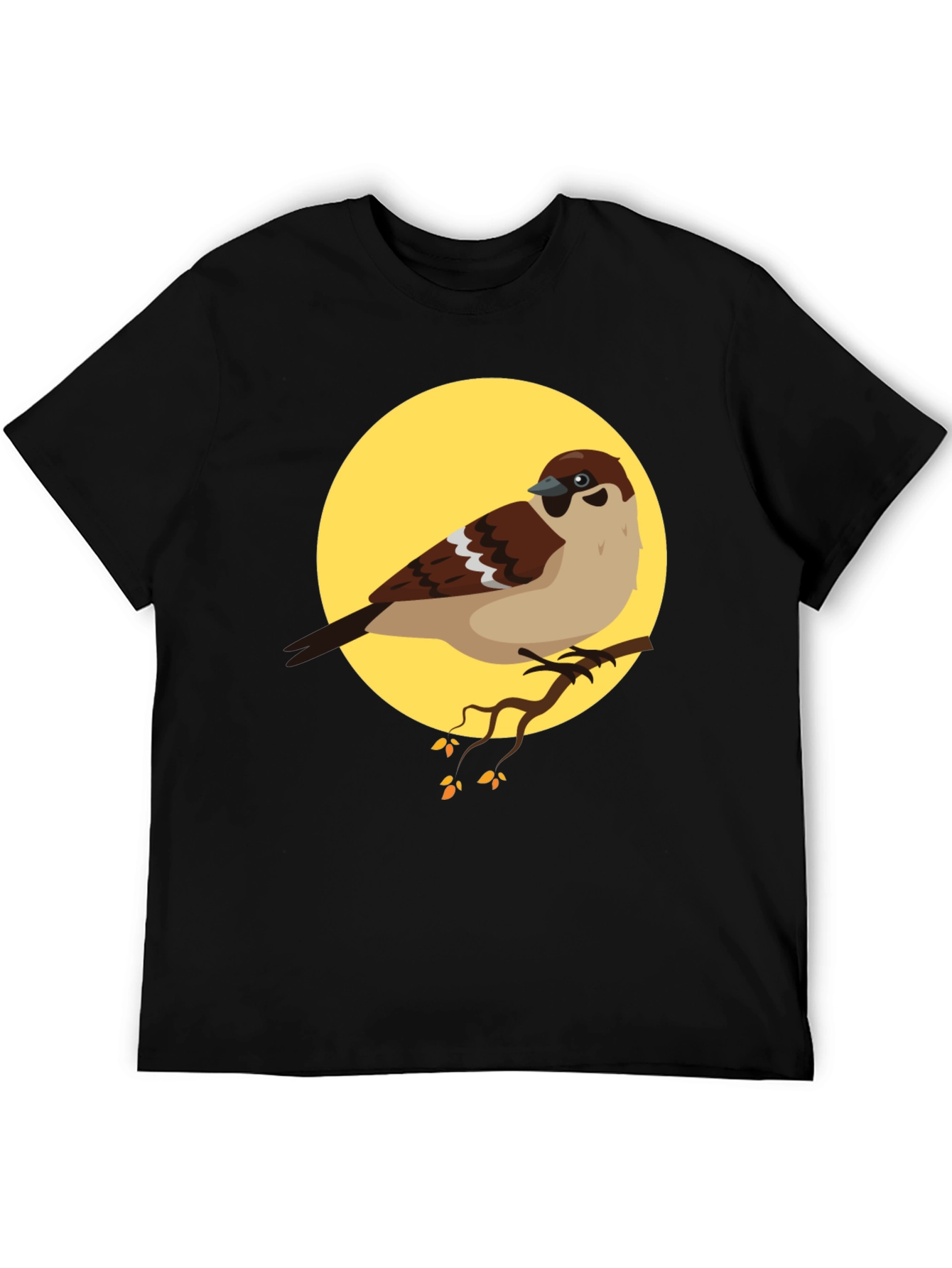 Sparrow Graphic Tee - Nature Lovers Black T-Shirt