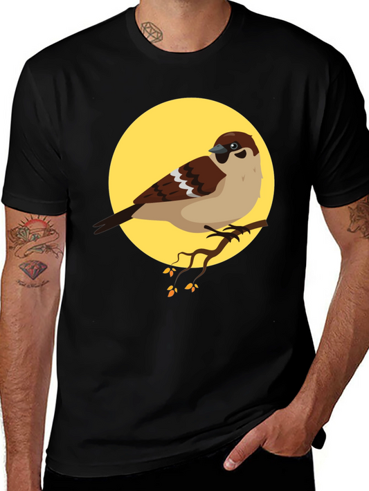 Sparrow Graphic Tee - Nature Lovers Black T-Shirt