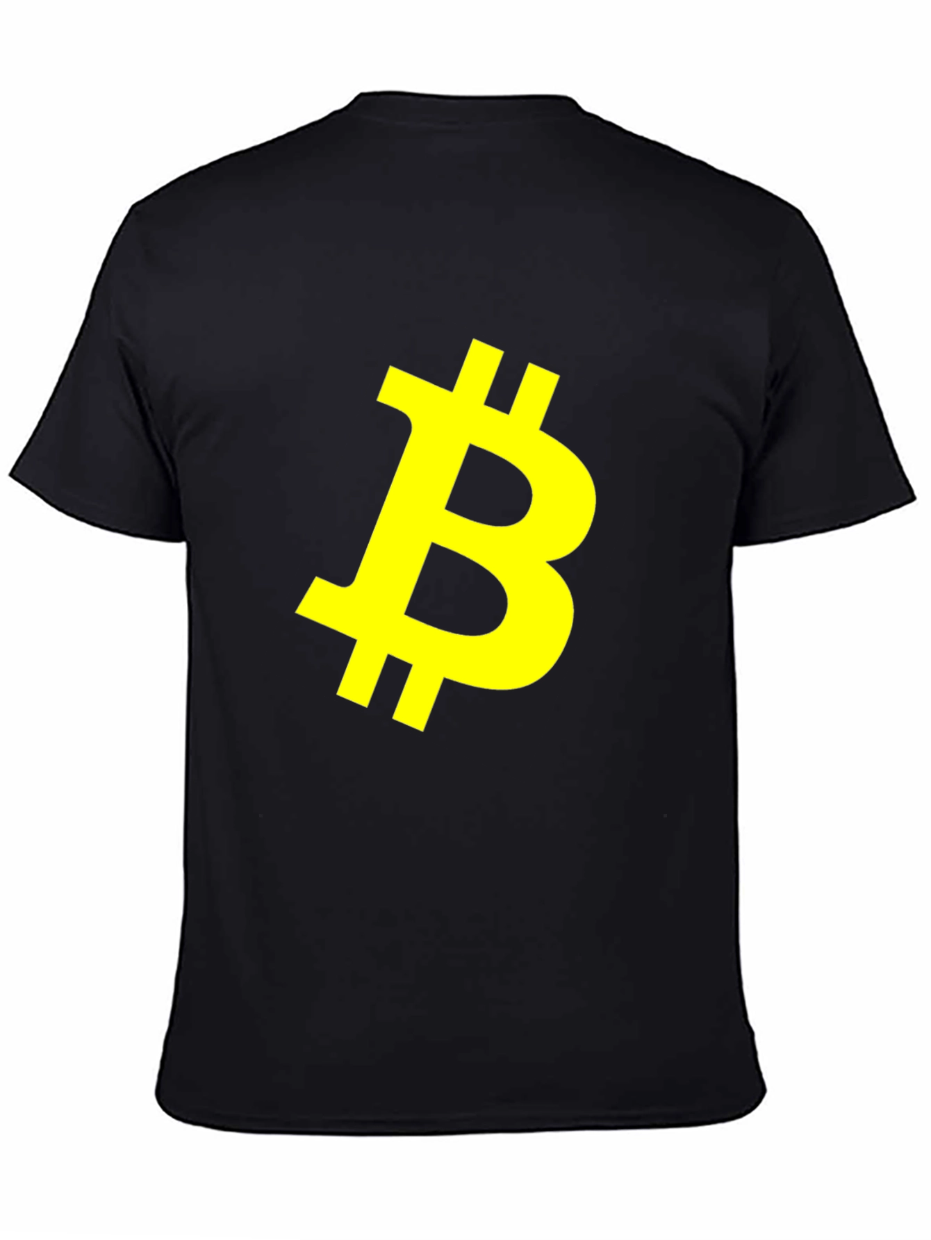 Bitcoin Crypto Yellow Logo Black T-Shirt