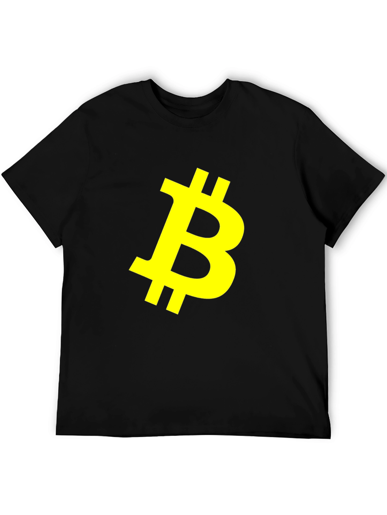 Bitcoin Crypto Yellow Logo Black T-Shirt