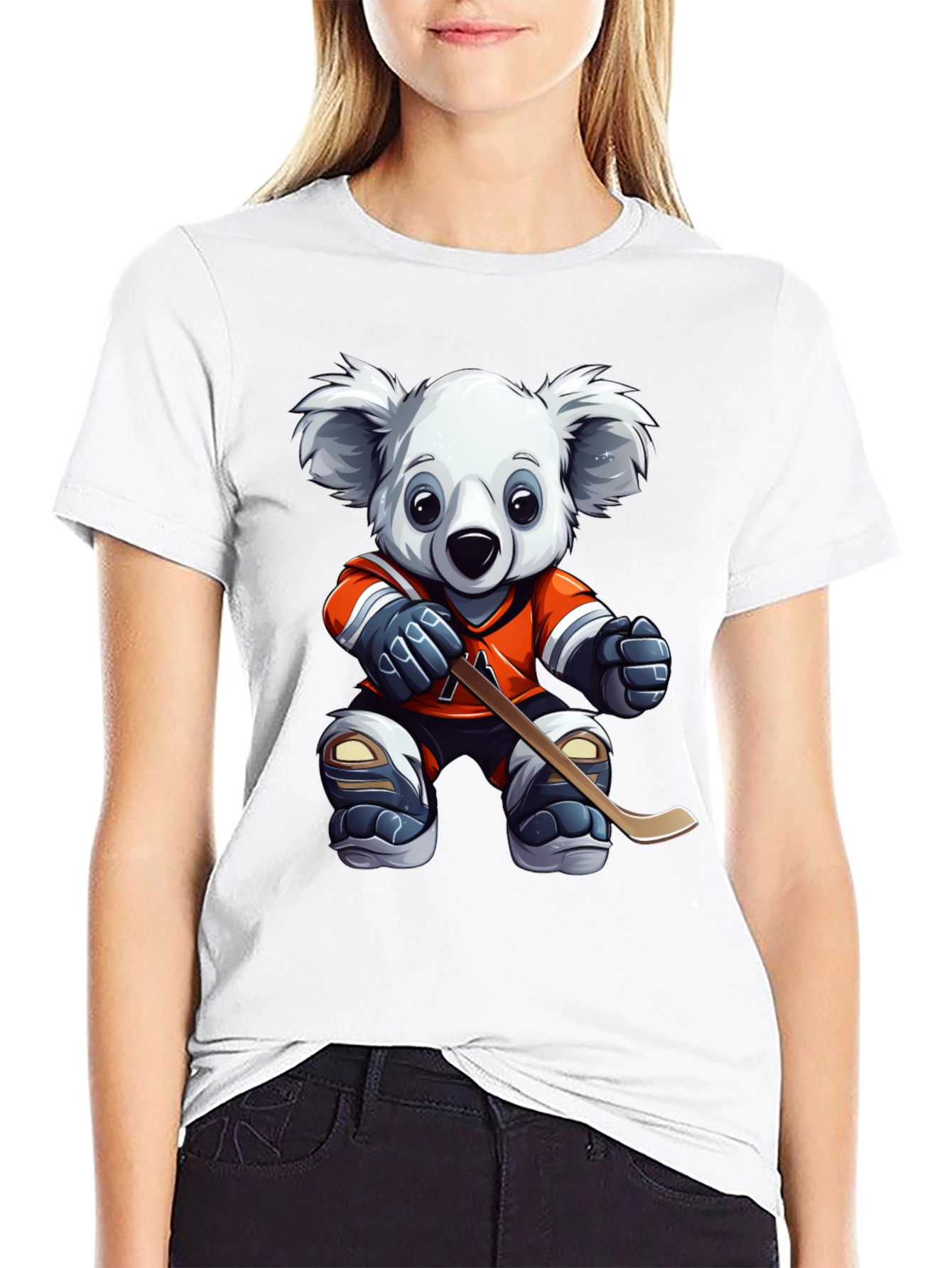 Koala Hockey Player Graphic Tee - Black