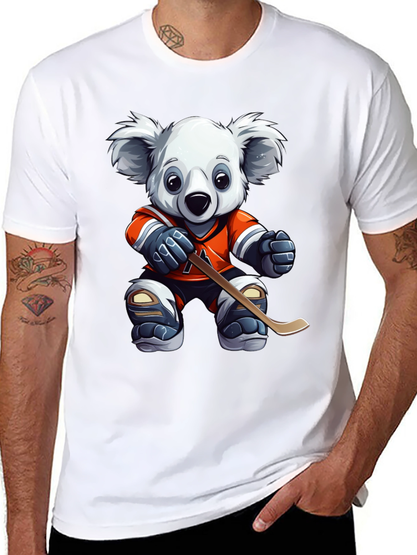 Koala Hockey Player Graphic Tee - Black
