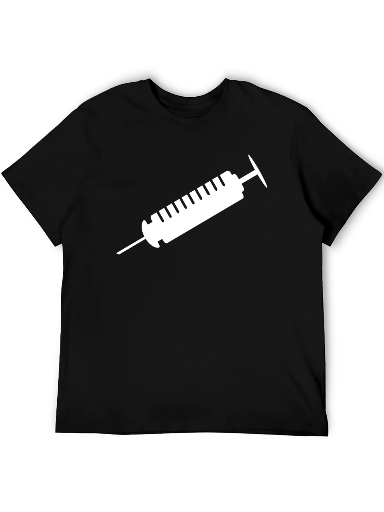 Syringe Graphic Tee - Black Cotton T-Shirt
