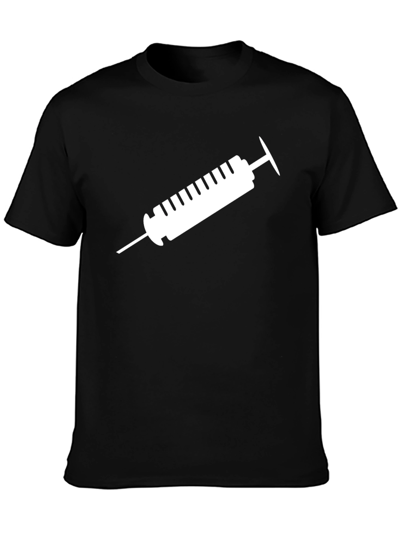 Syringe Graphic Tee - Black Cotton T-Shirt