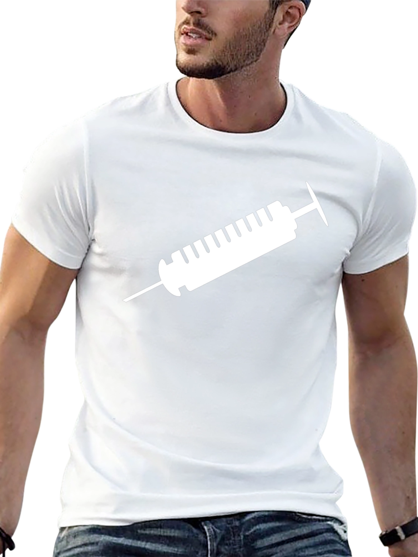 Syringe Graphic Tee - Black Cotton T-Shirt