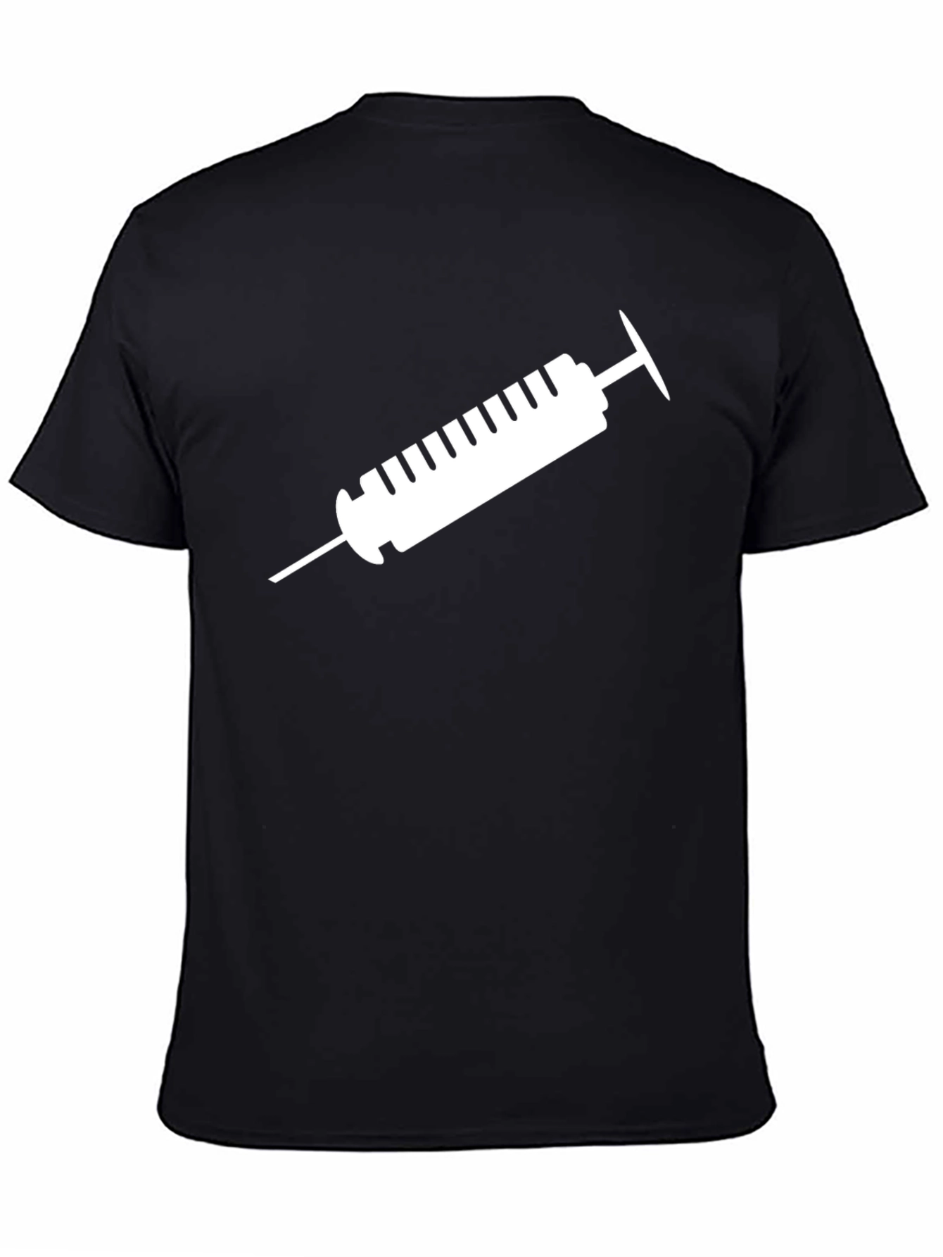 Syringe Graphic Tee - Black Cotton T-Shirt