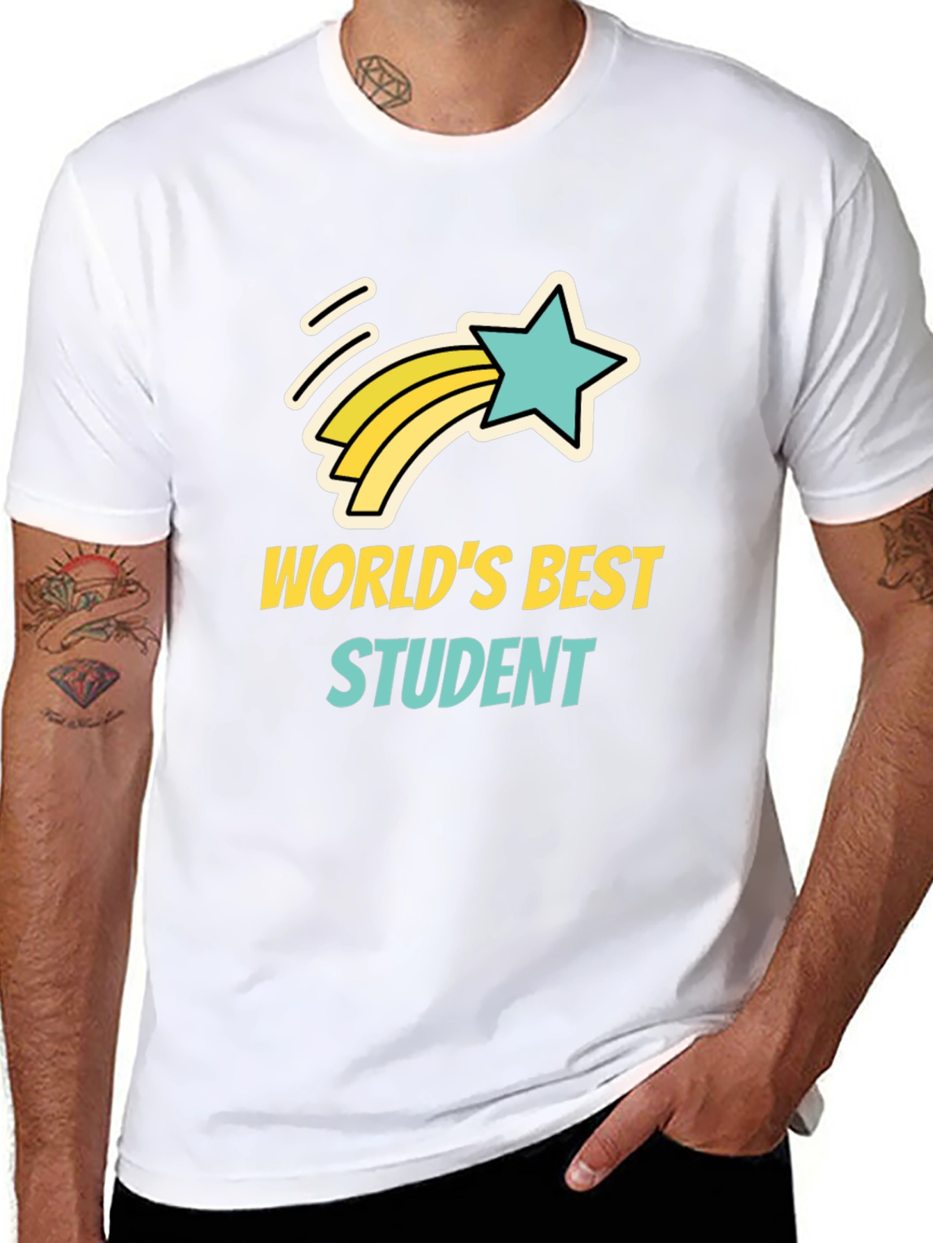 Worlds Best Student T-Shirt - Black Cotton Tee