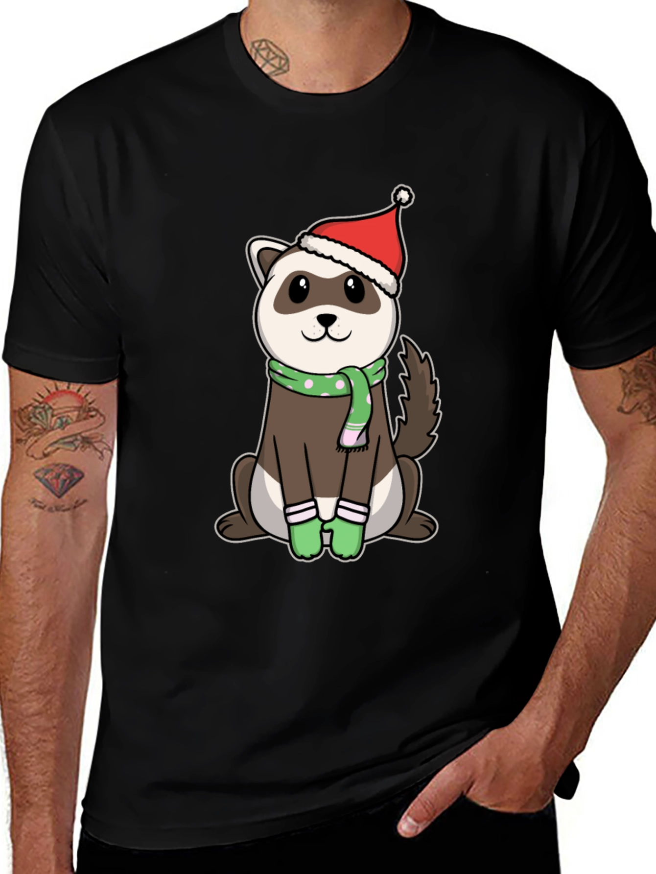 Festive Ferret Christmas T-Shirt