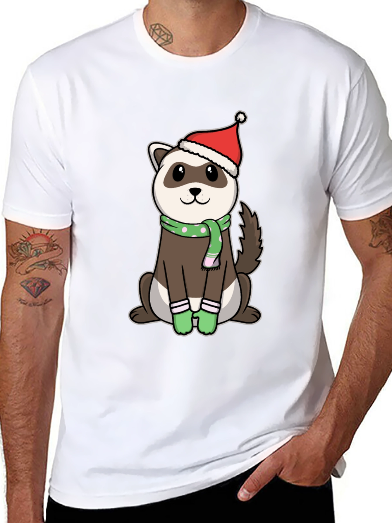 Festive Ferret Christmas T-Shirt