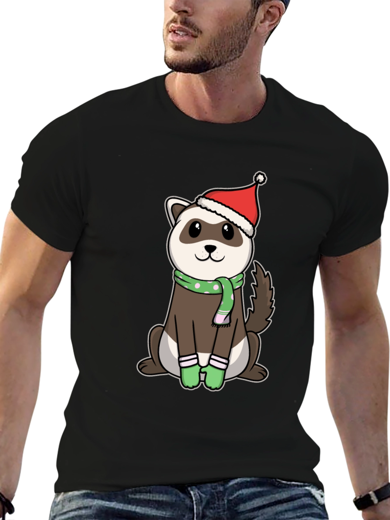 Festive Ferret Christmas T-Shirt
