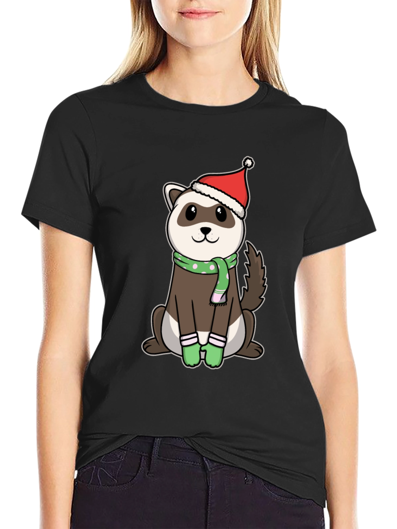 Festive Ferret Christmas T-Shirt