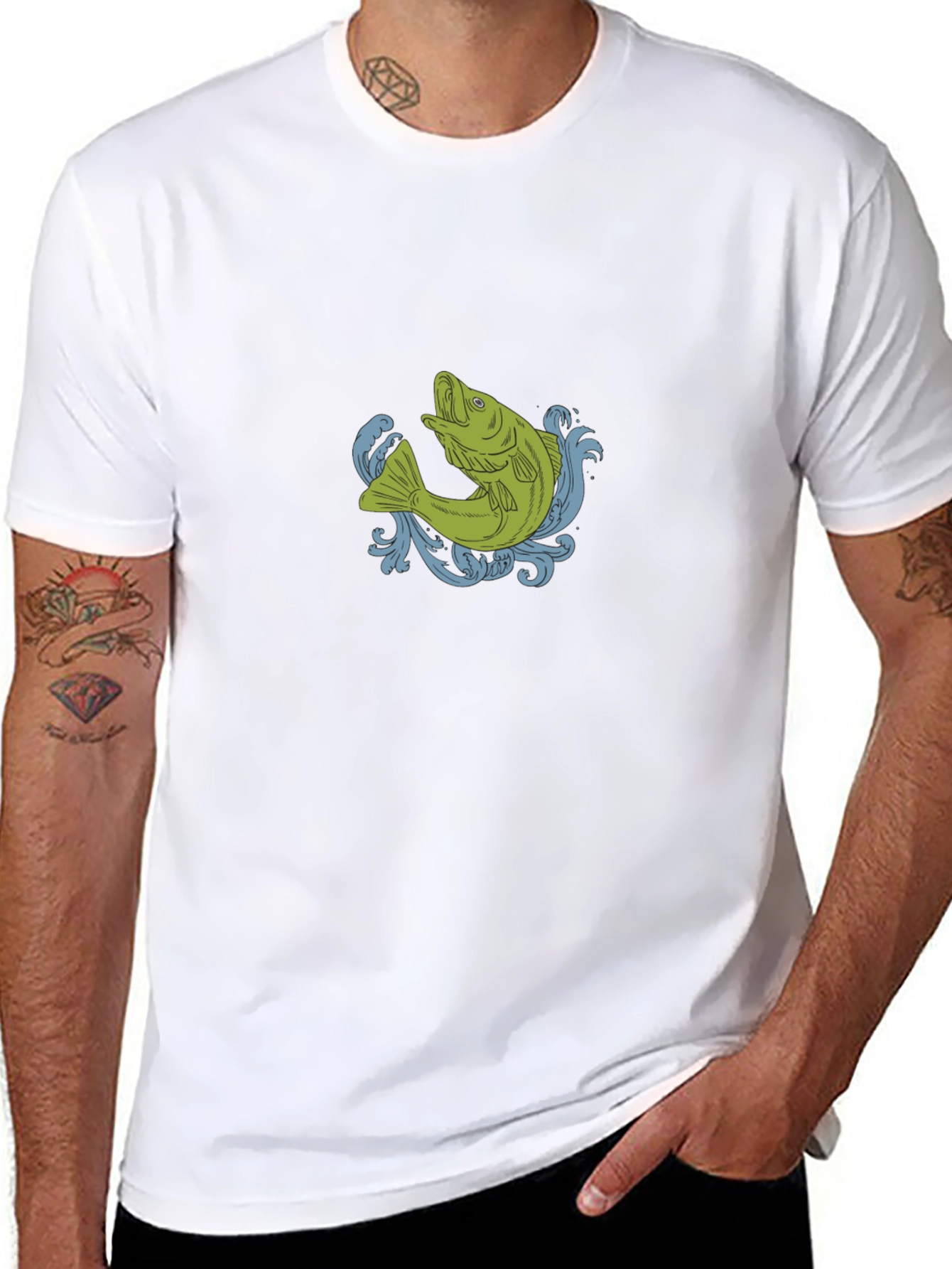 Fish Graphic Black T-Shirt